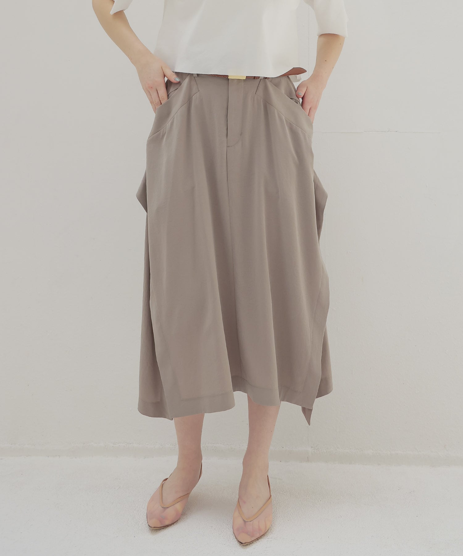 silky acetate asymmetry skirt