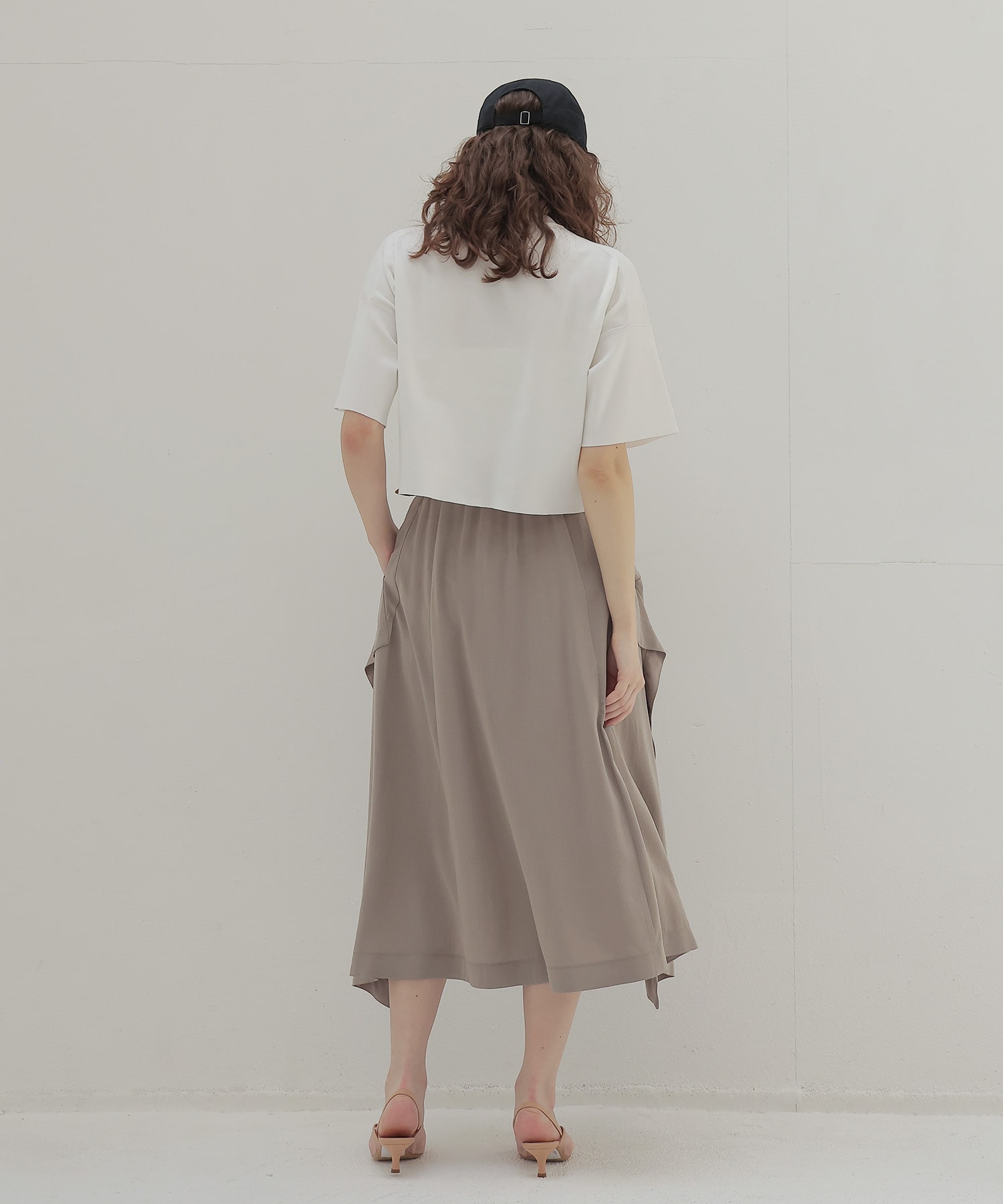 silky acetate asymmetry skirt