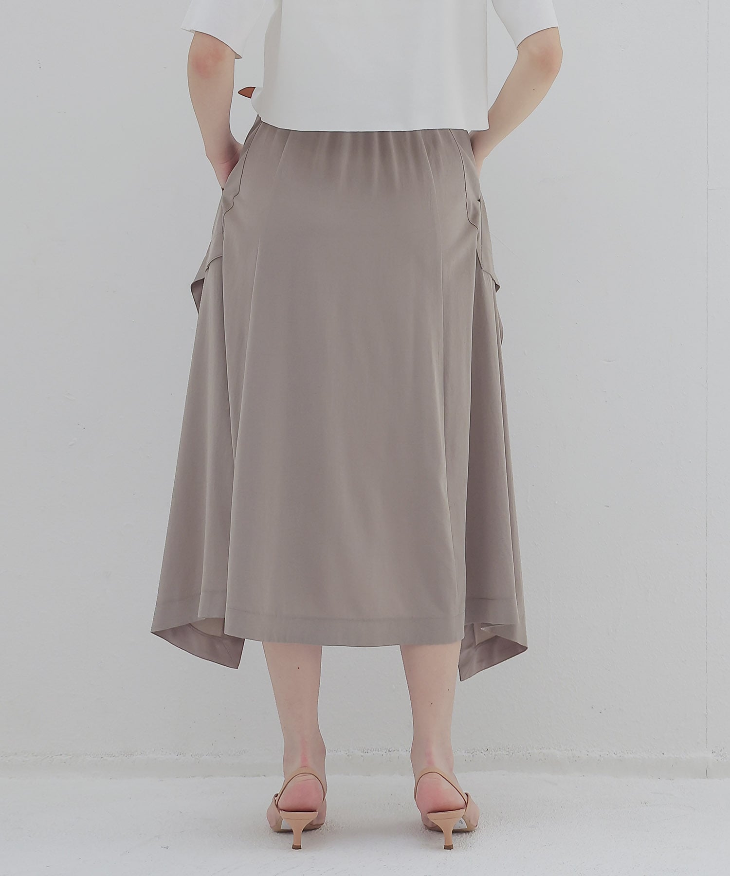 silky acetate asymmetry skirt