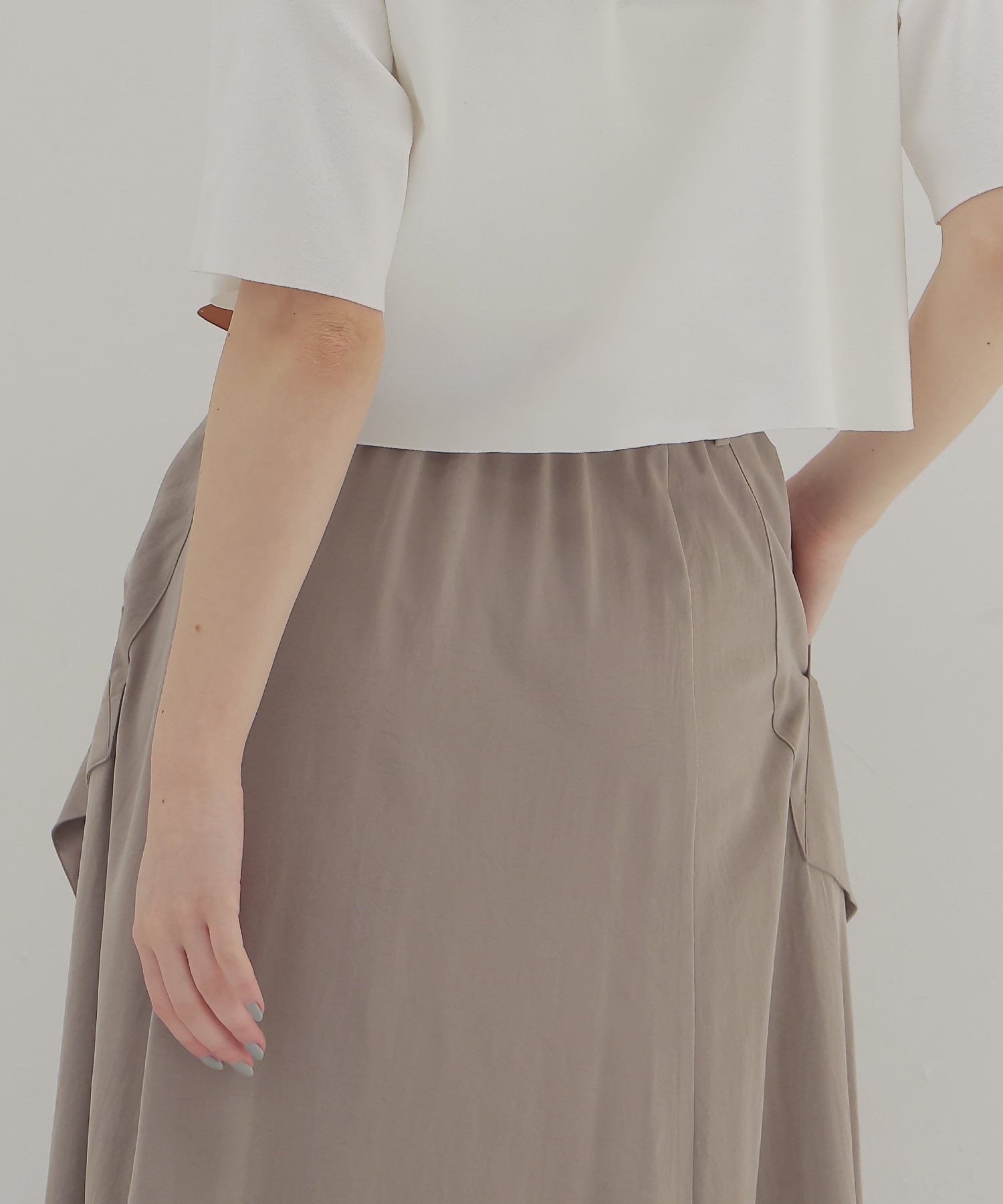 silky acetate asymmetry skirt