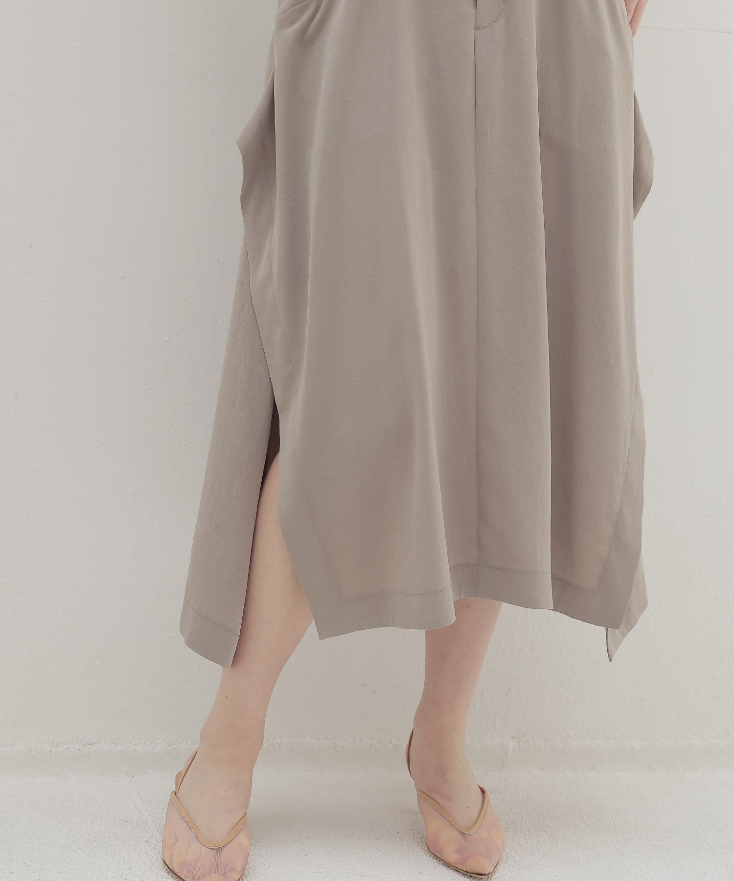 silky acetate asymmetry skirt