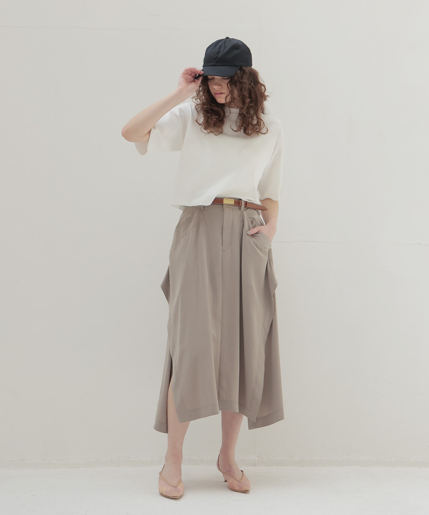 silky acetate asymmetry skirt