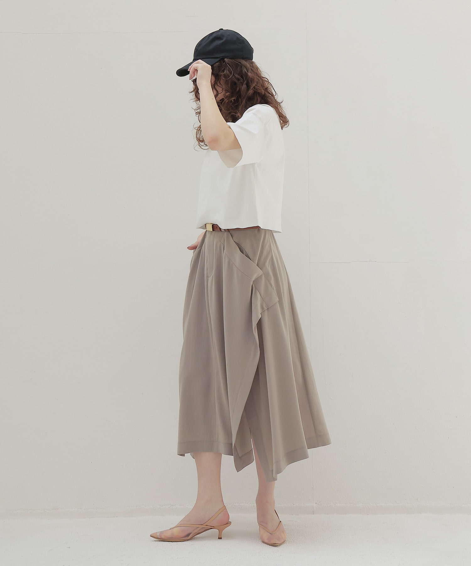 silky acetate asymmetry skirt