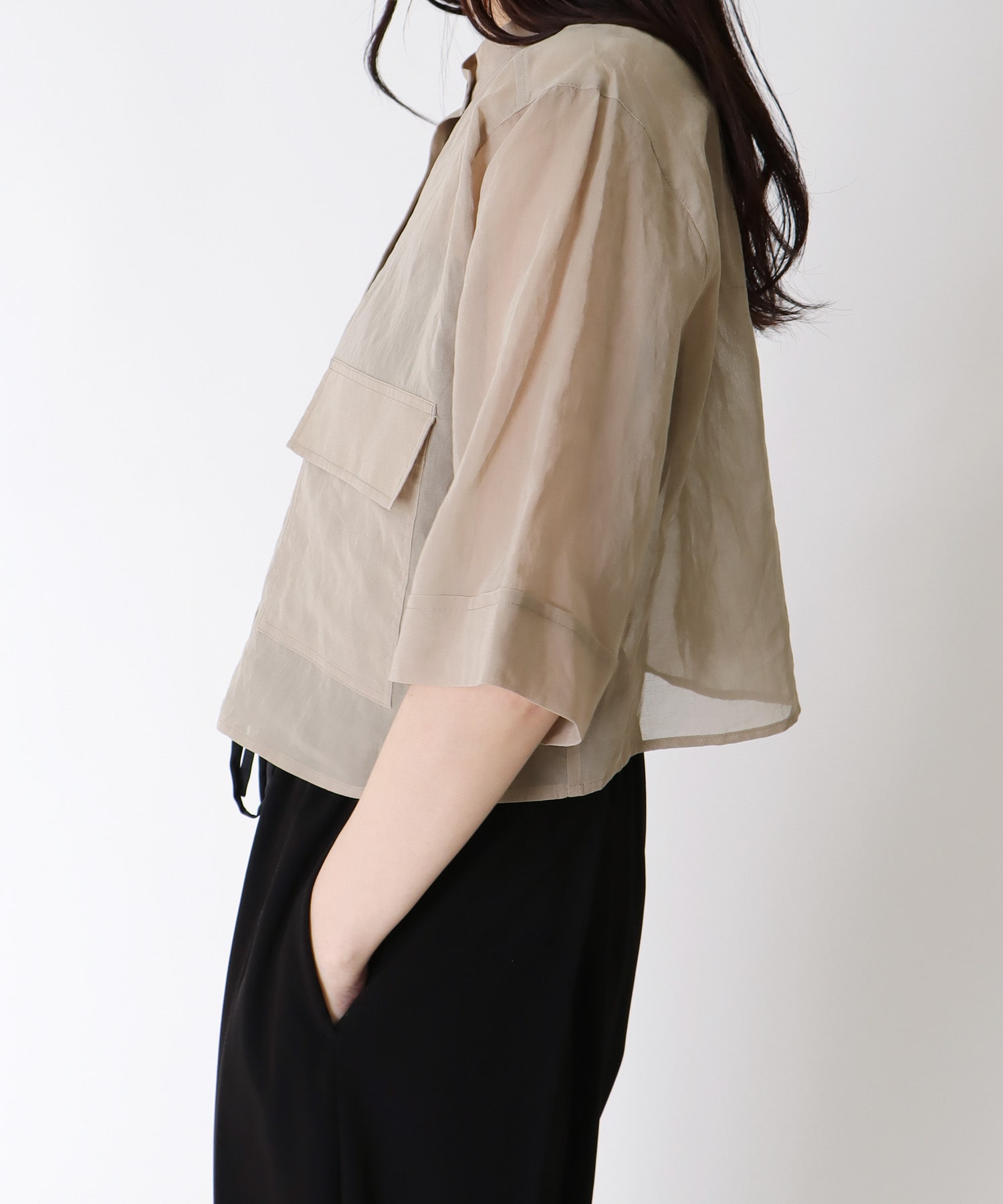 sheer cotton short shirt