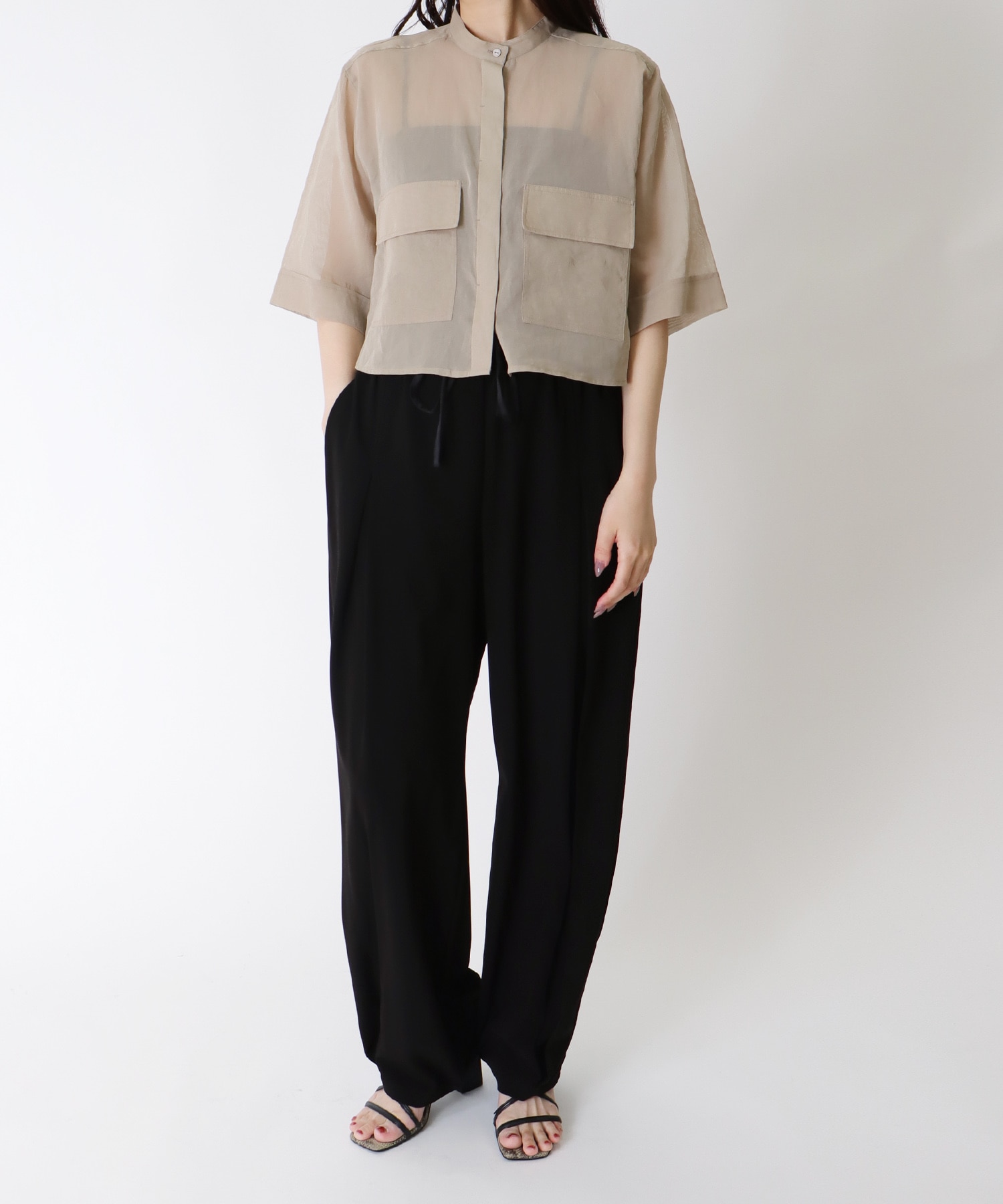sheer cotton short shirt