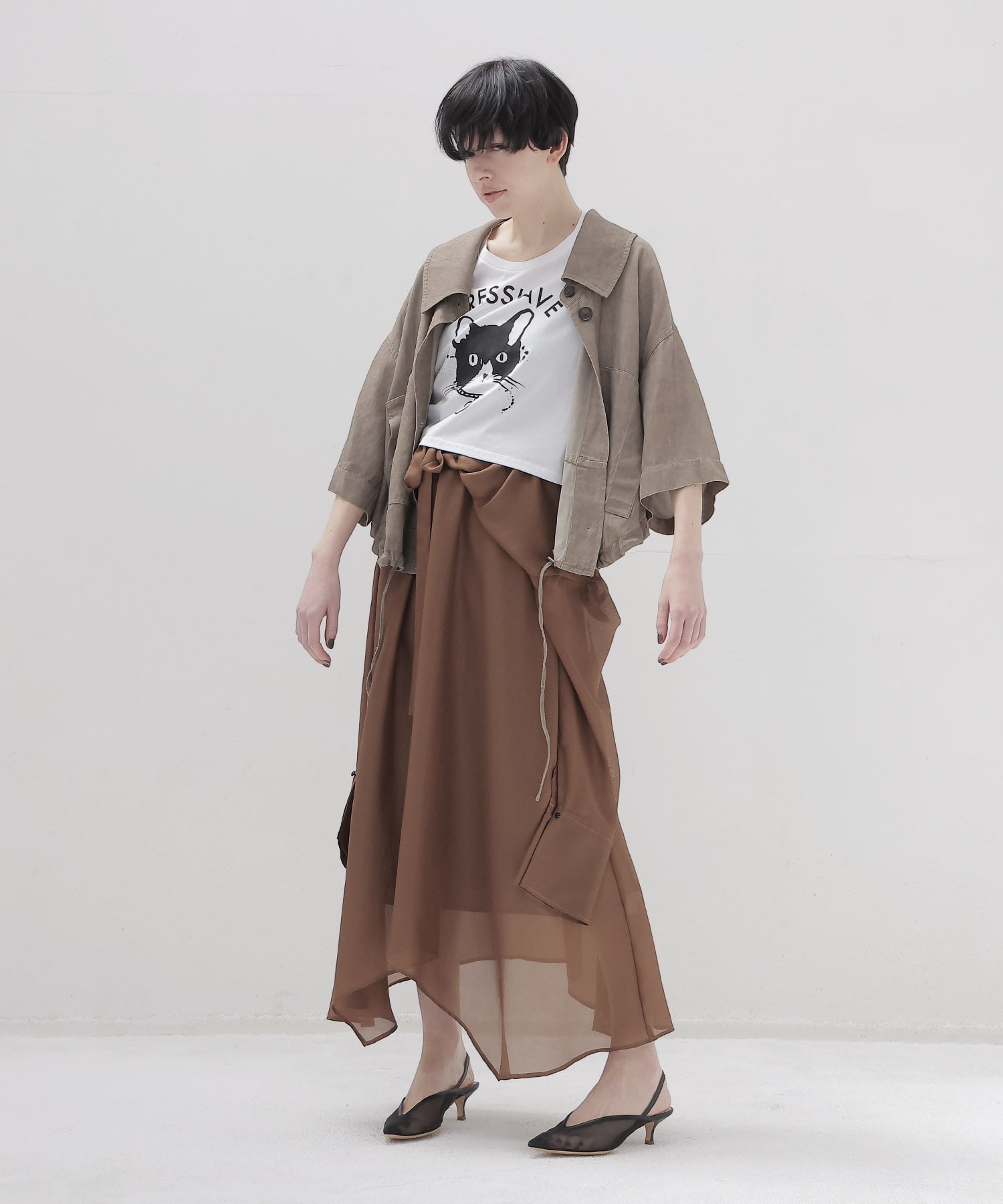 viscorse linen twill short jaclet