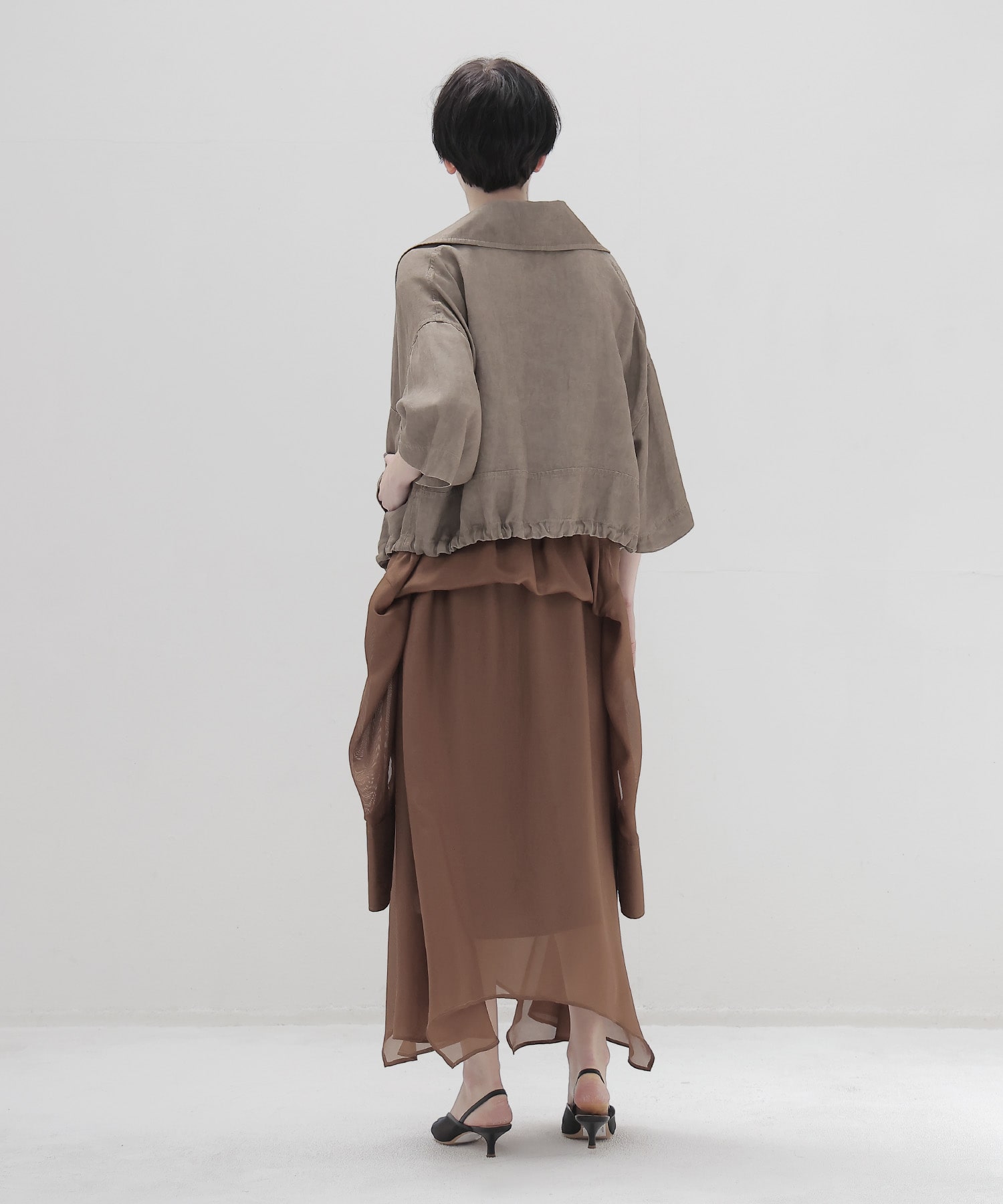 viscorse linen twill short jaclet