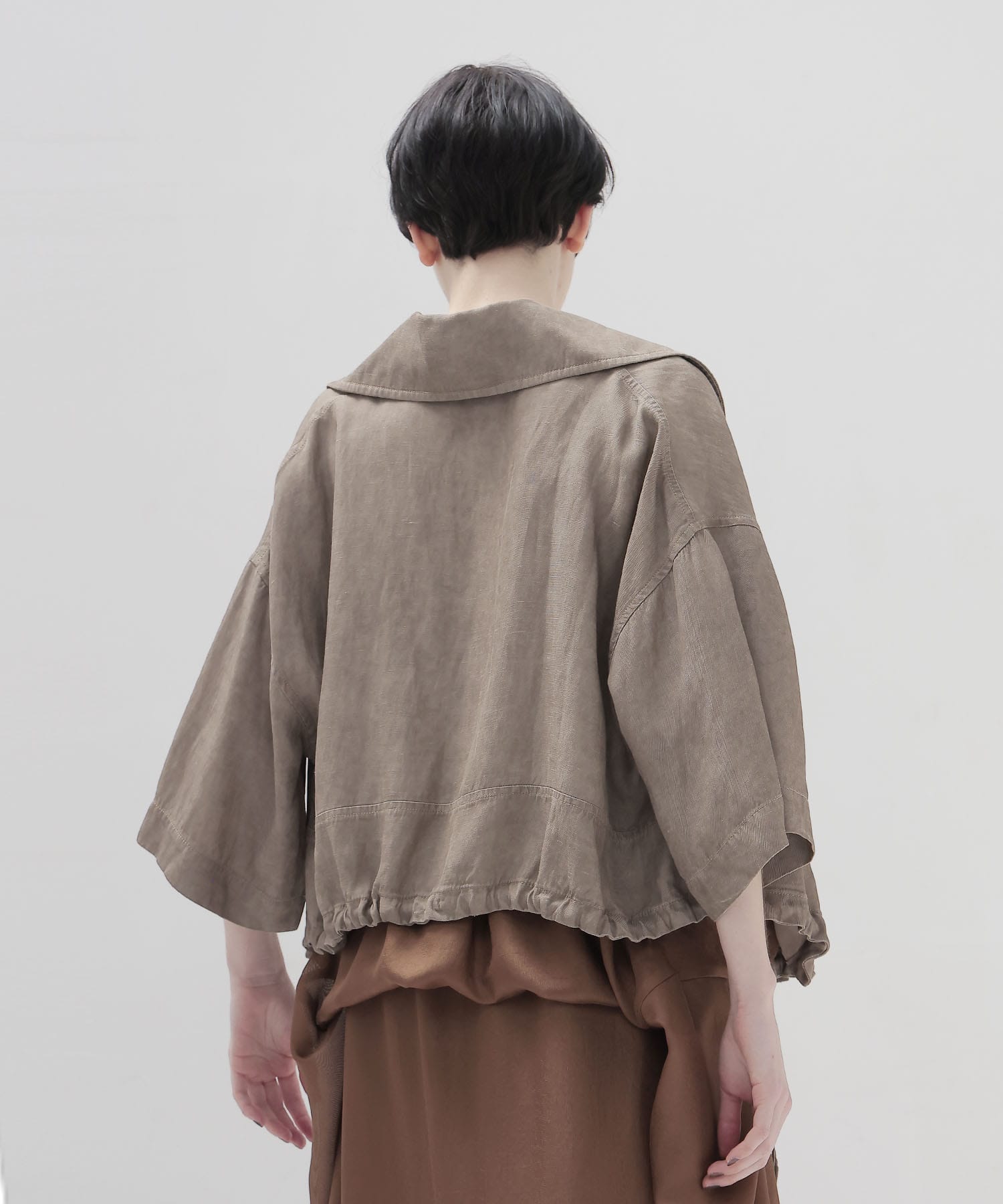 viscorse linen twill short jaclet