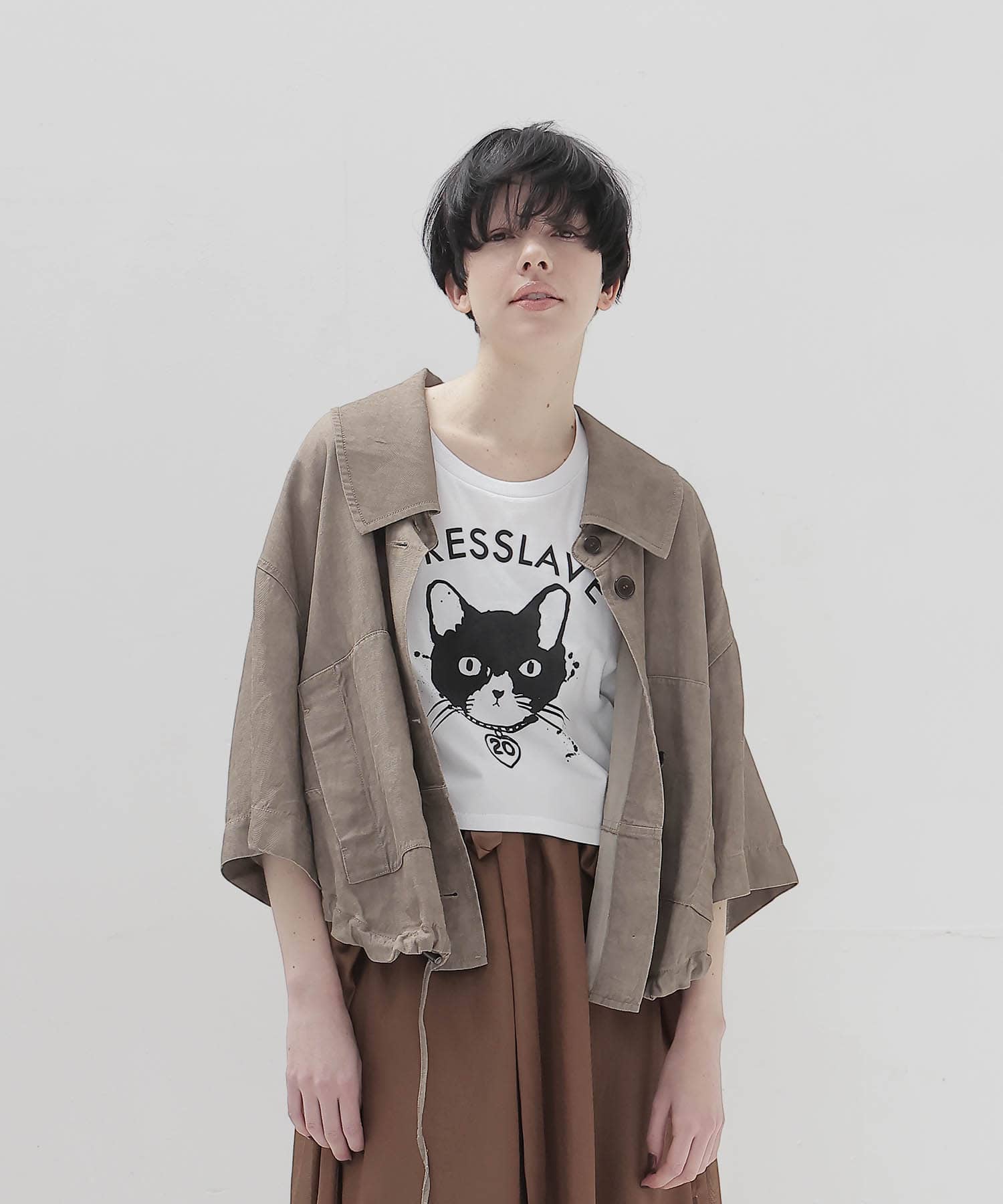 viscorse linen twill short jaclet