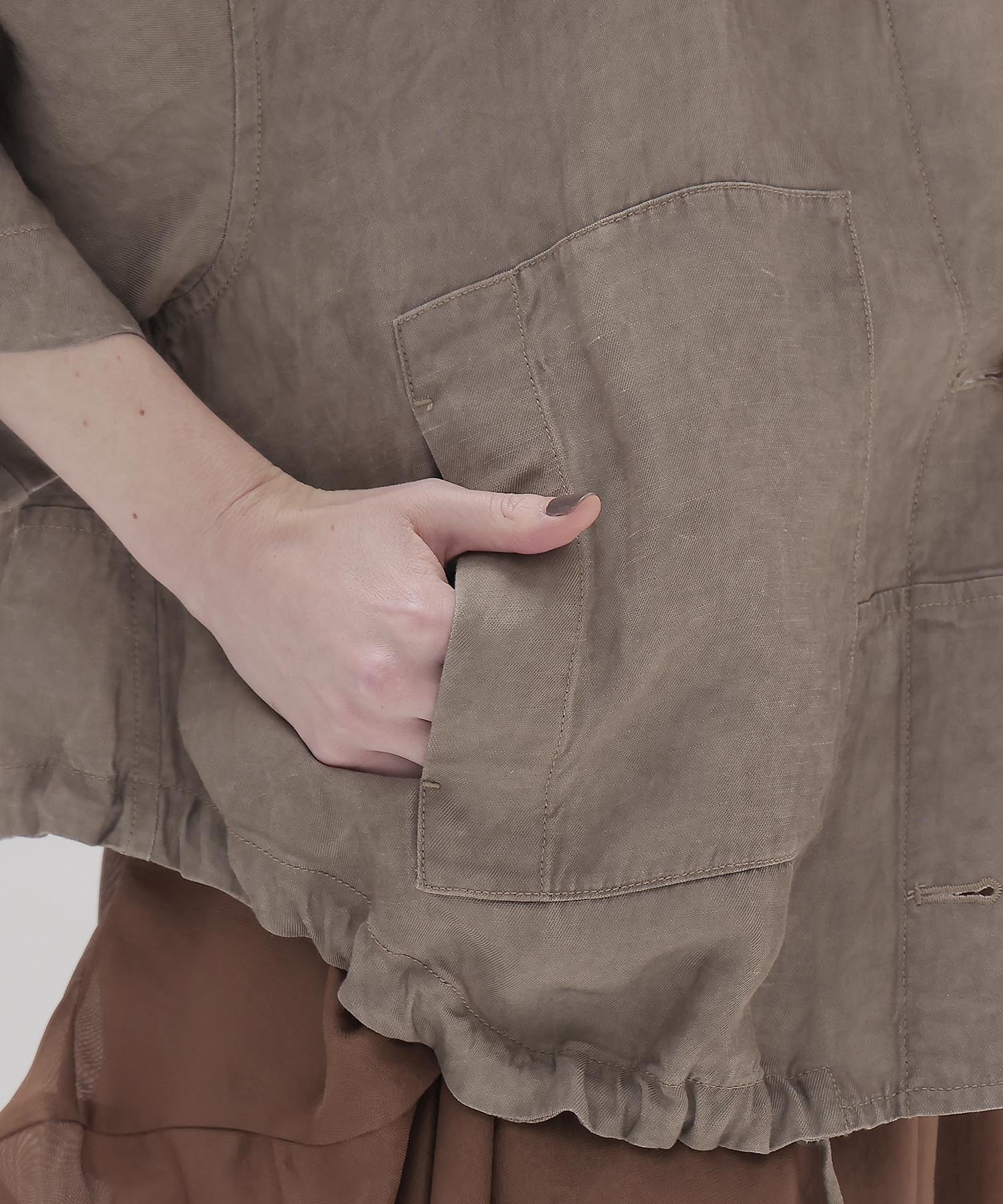 viscorse linen twill short jaclet