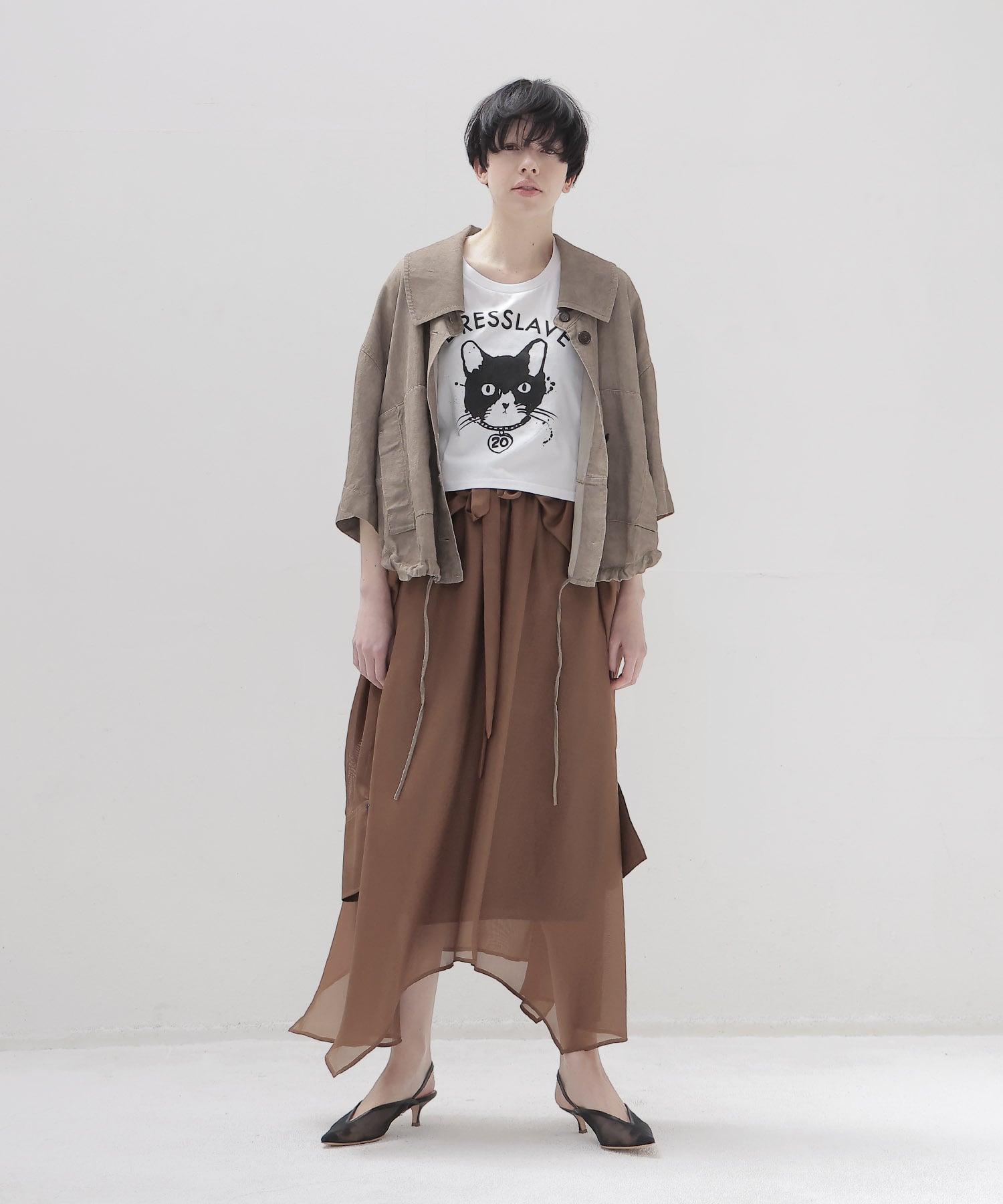 viscorse linen twill short jaclet