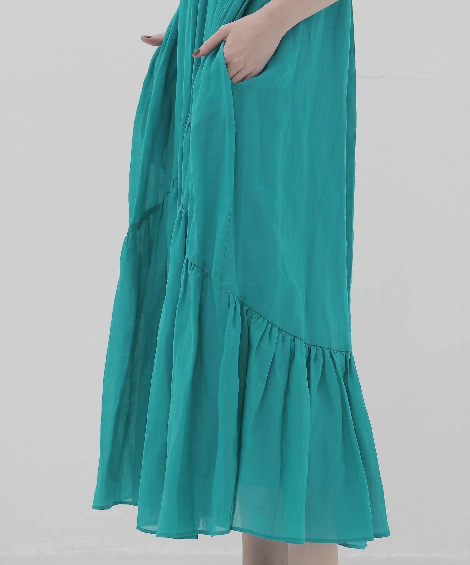 sheer linen tiered dress