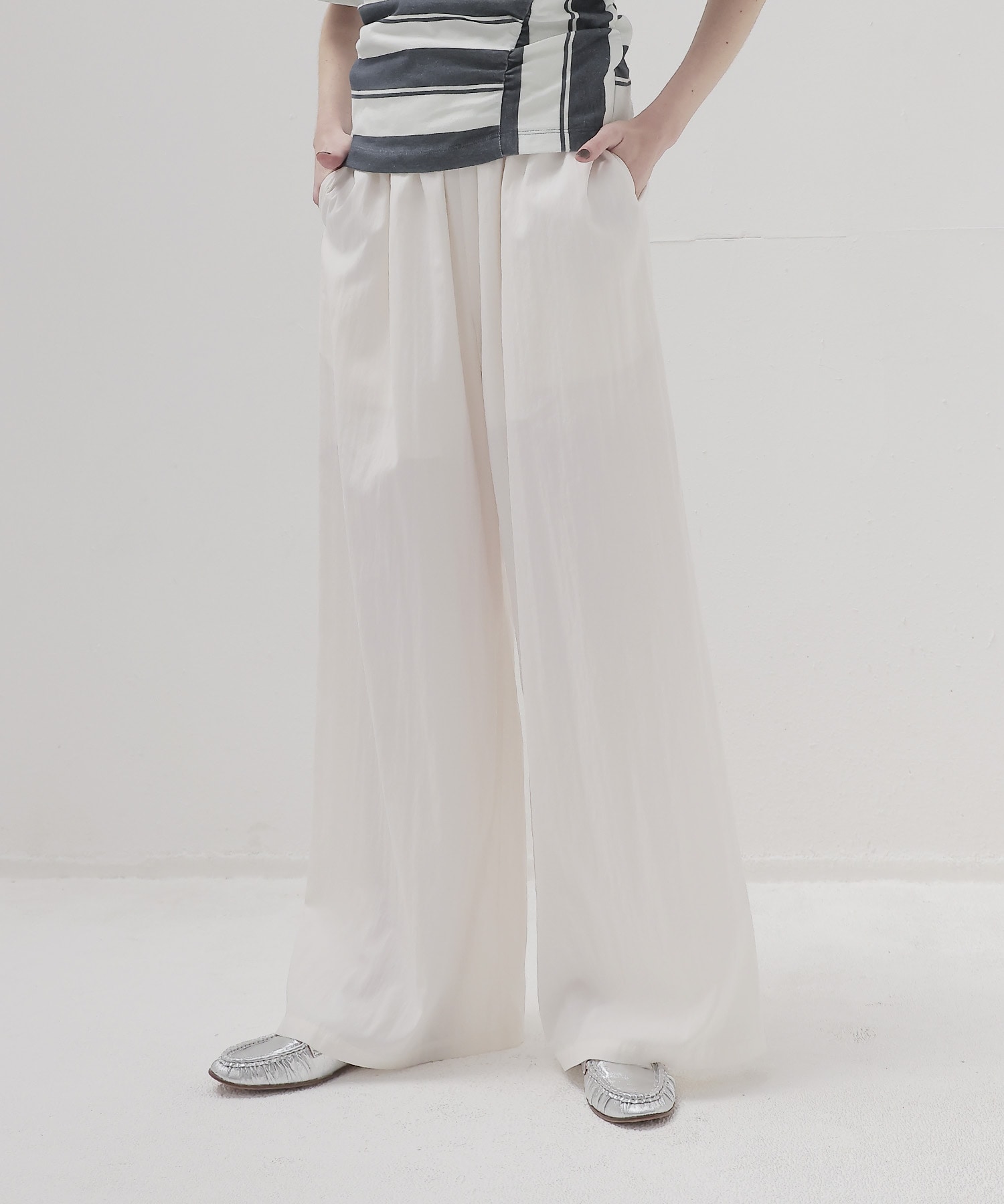 silky poplin easy trouser