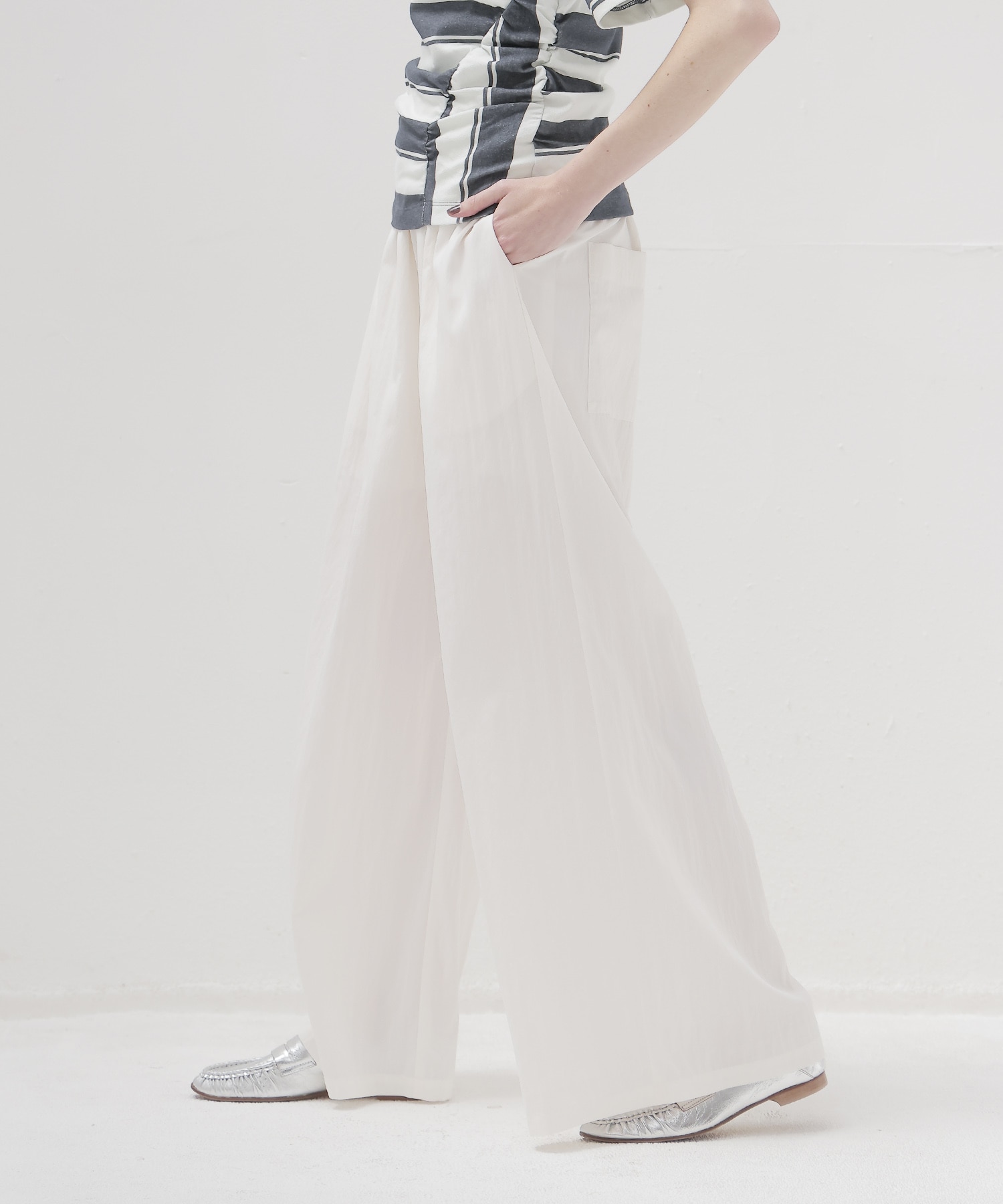 silky poplin easy trouser
