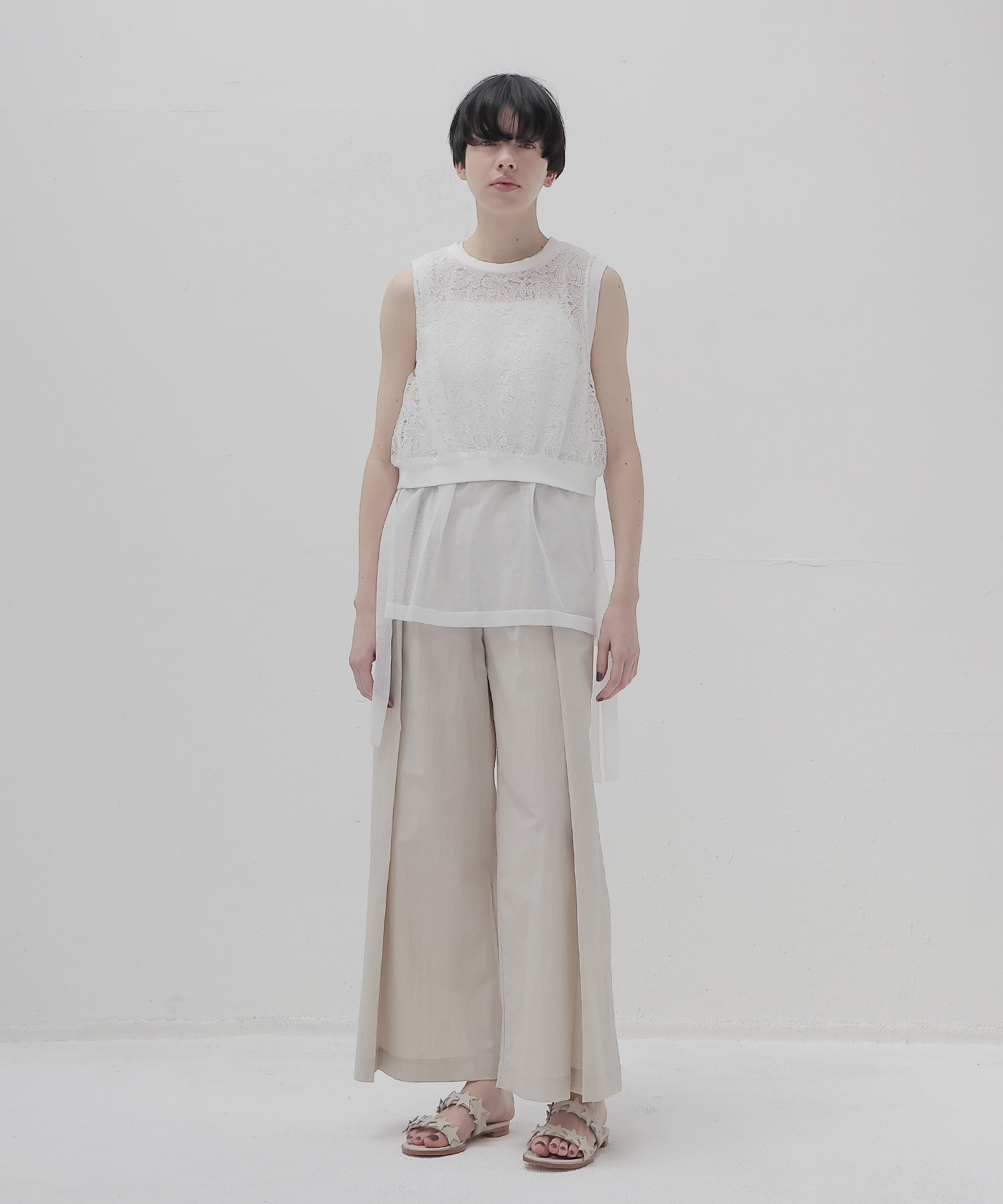 double tuck washer wide pants