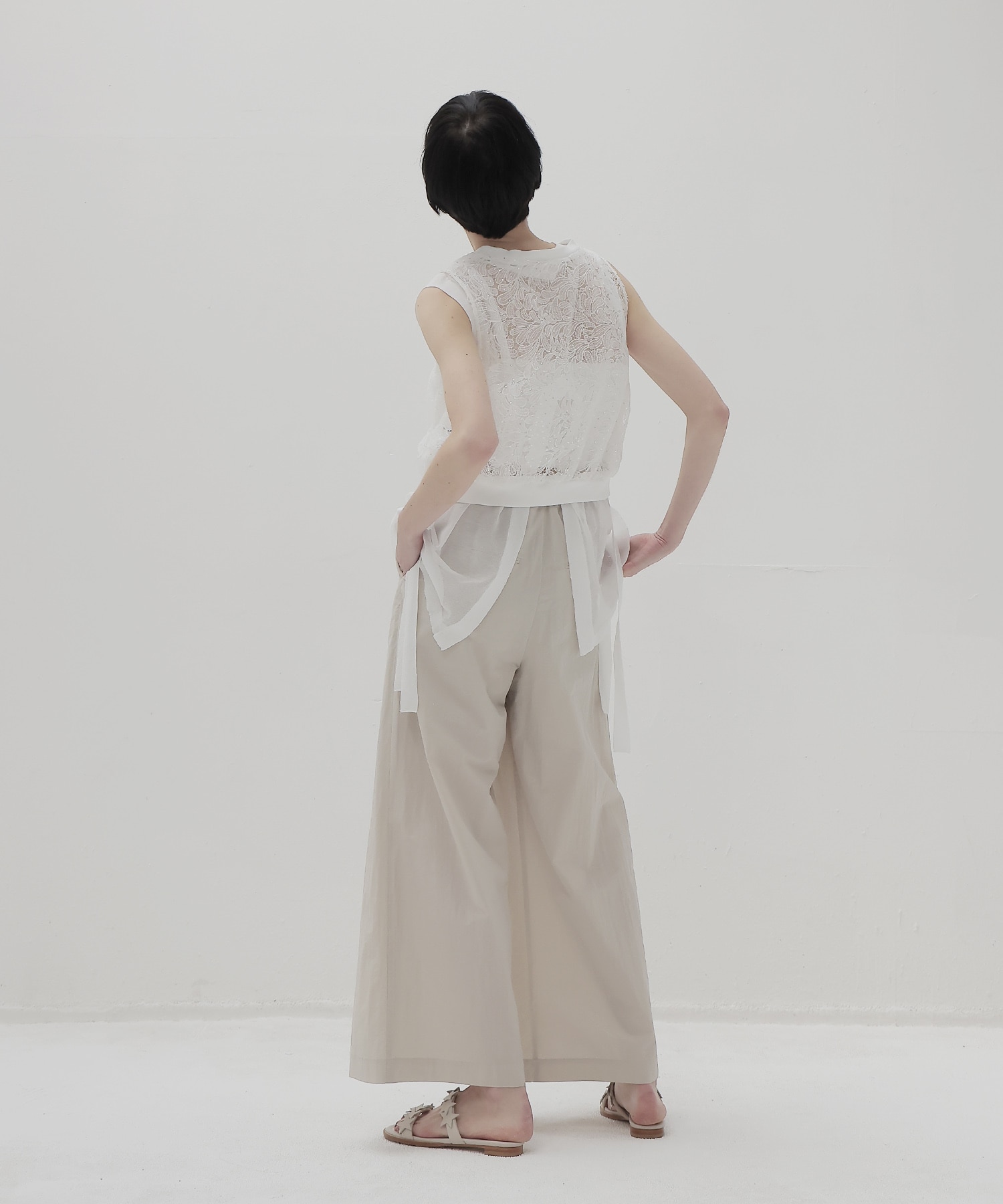 double tuck washer wide pants