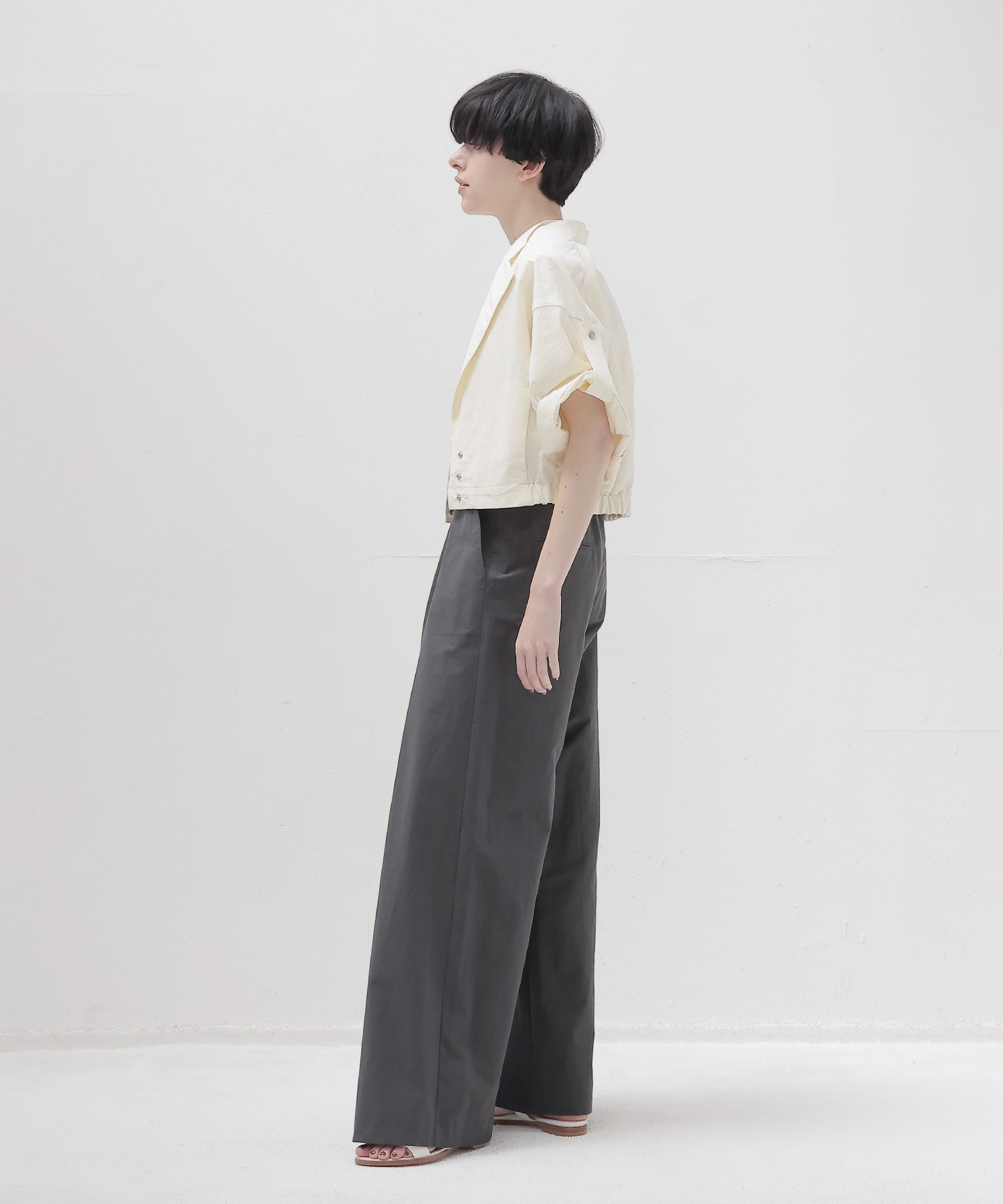 double tuck washer wide pants