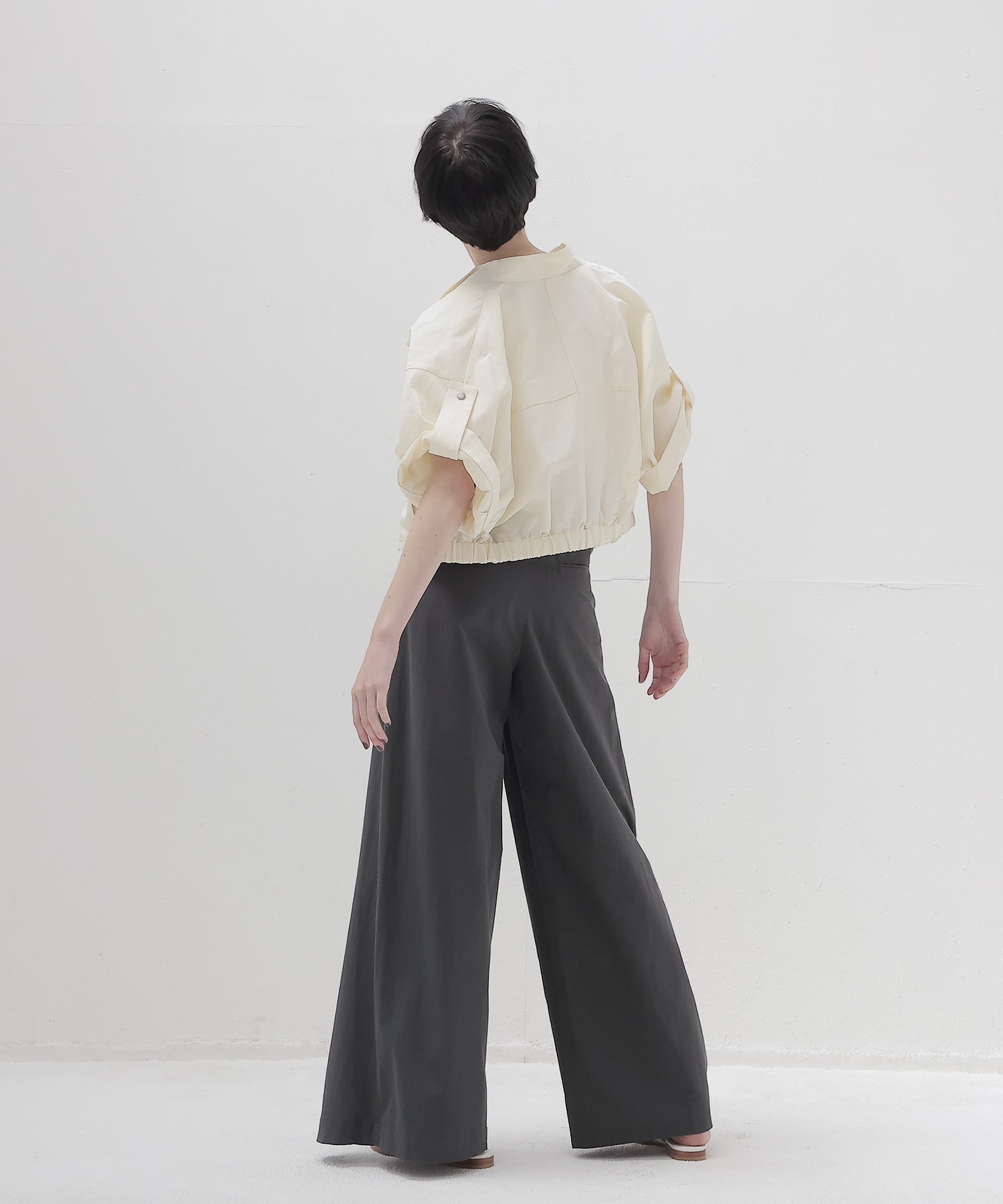 double tuck washer wide pants