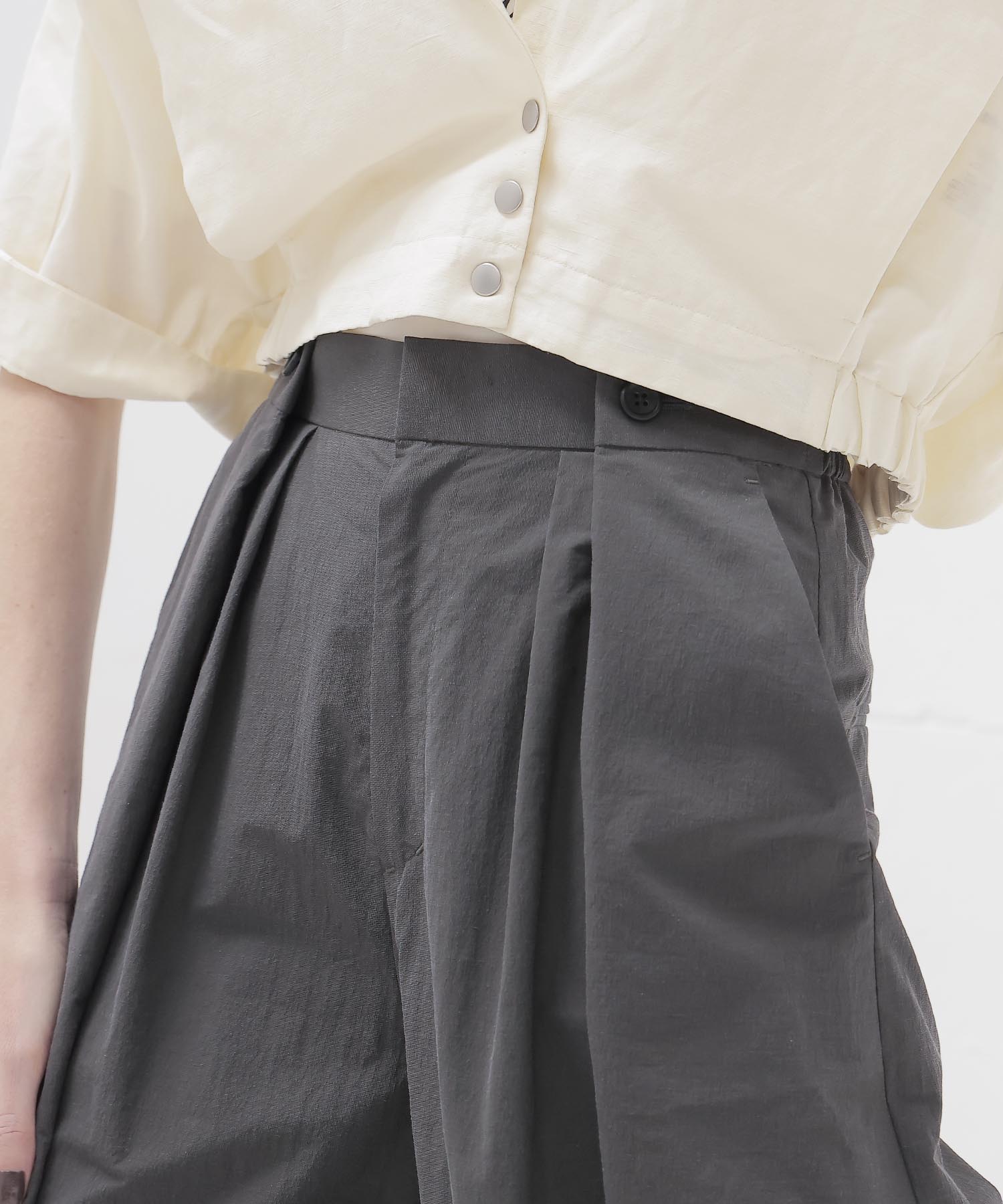 double tuck washer wide pants