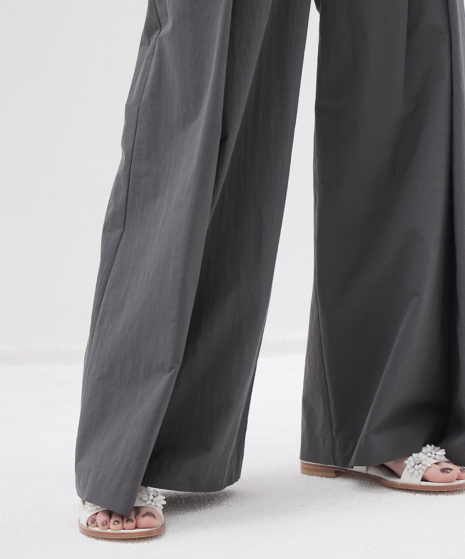 double tuck washer wide pants
