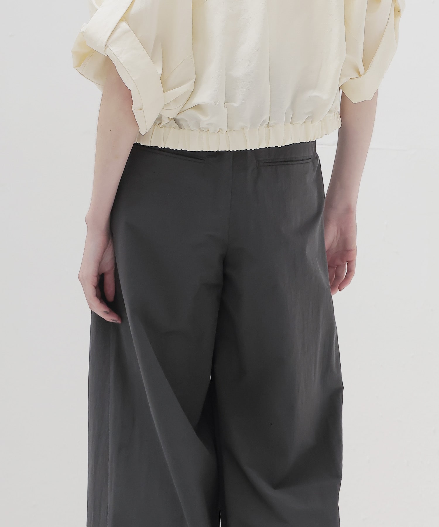 double tuck washer wide pants