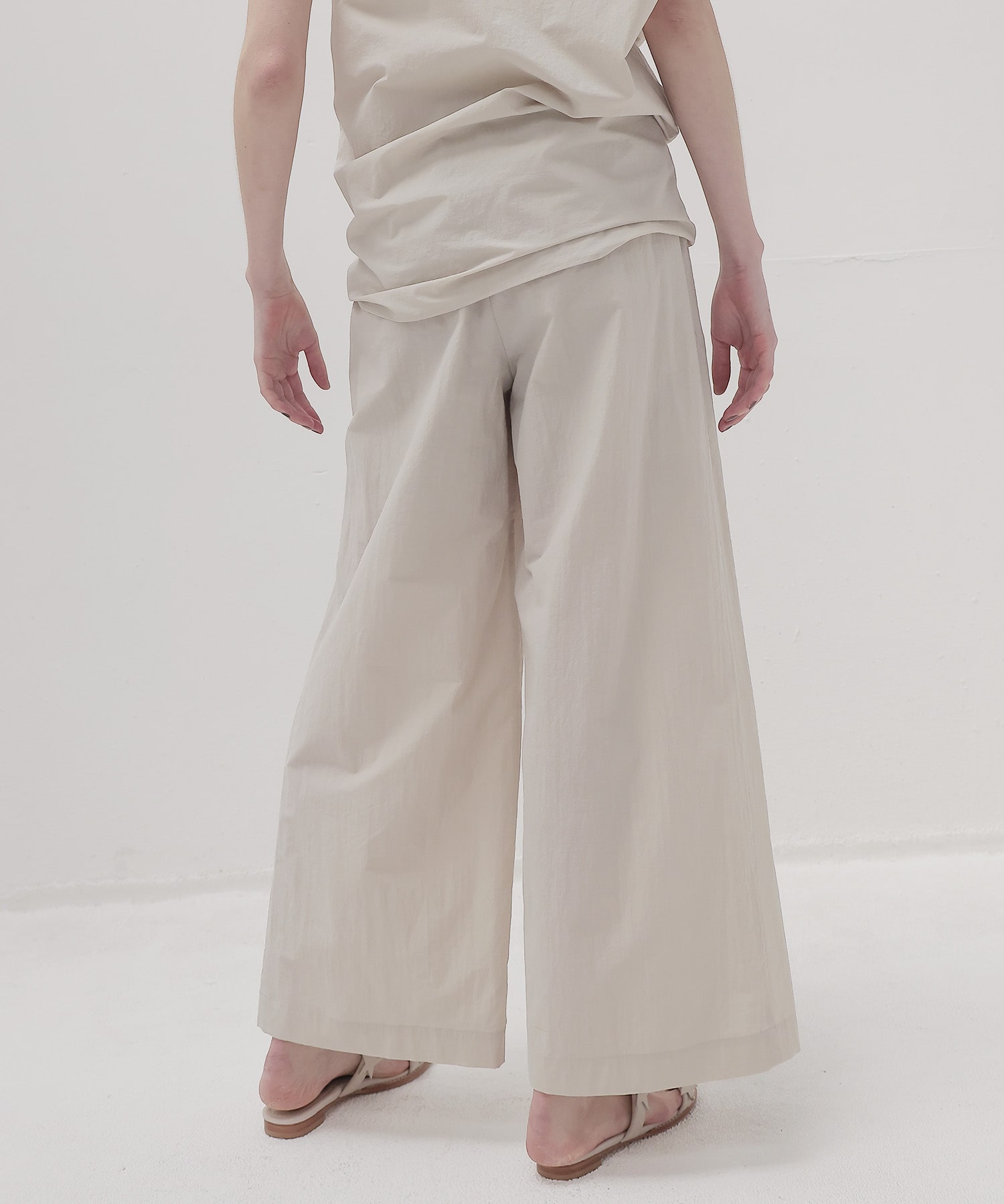 double tuck washer wide pants