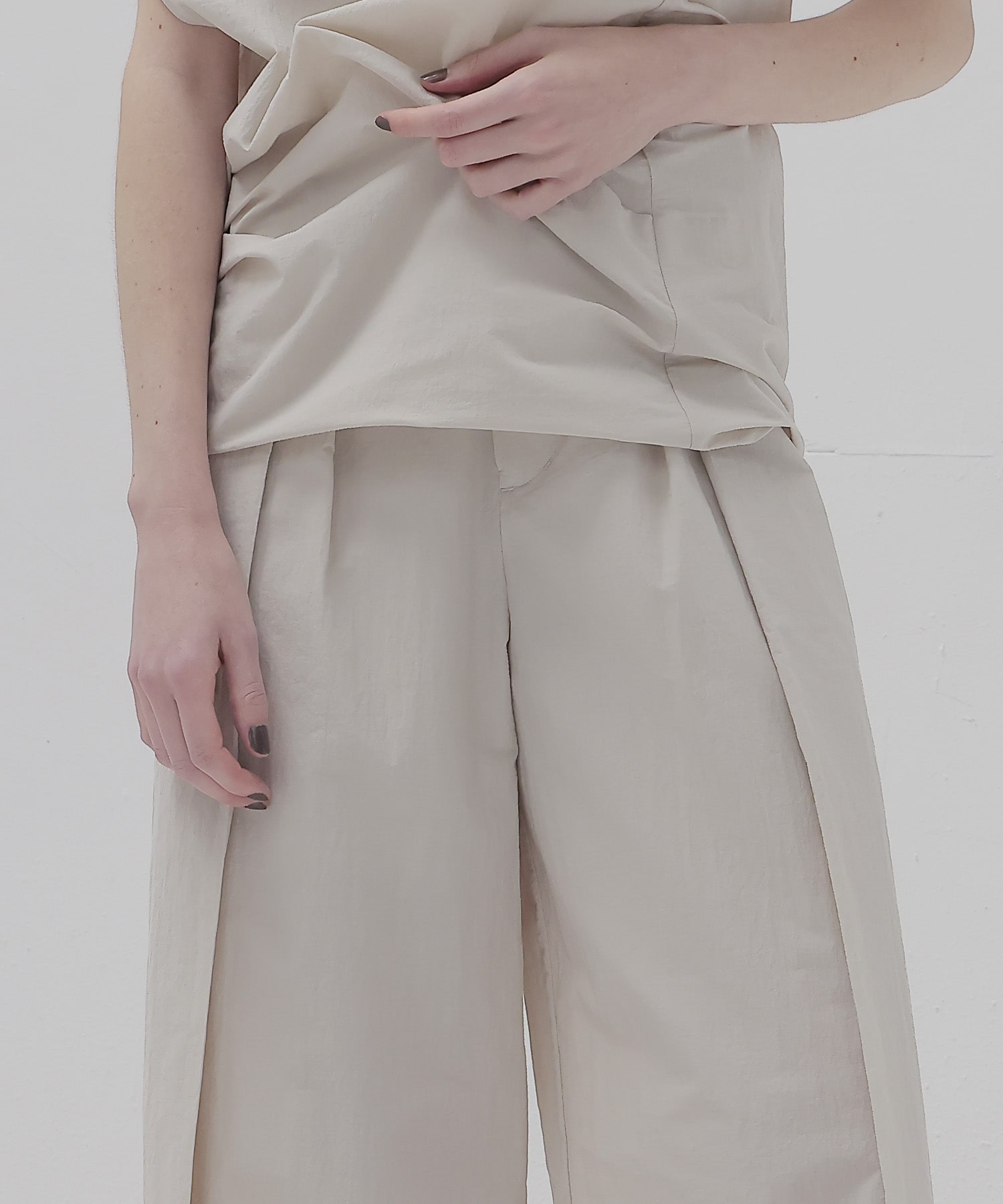 double tuck washer wide pants