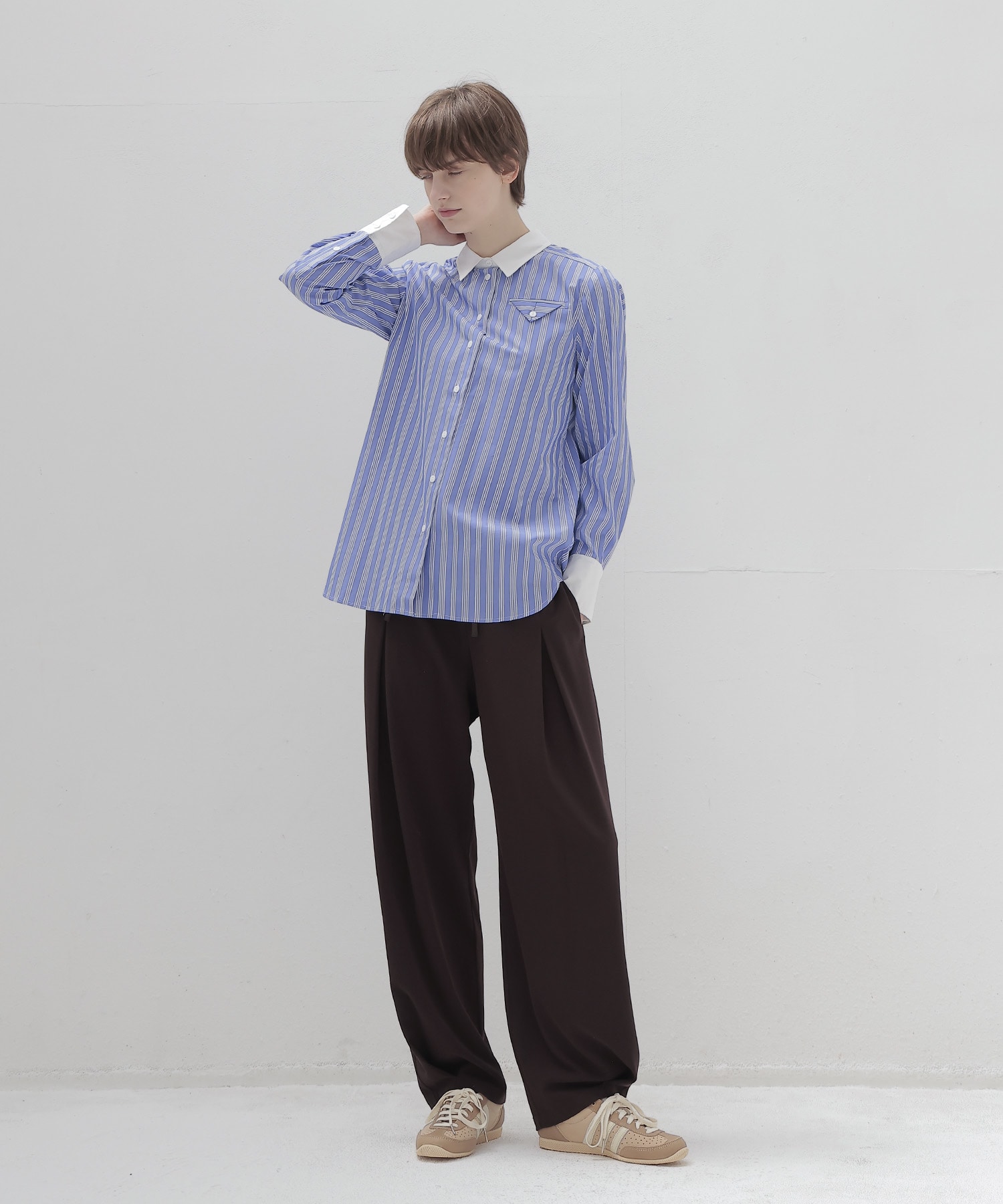 triacetate jersey carrot tuck pants
