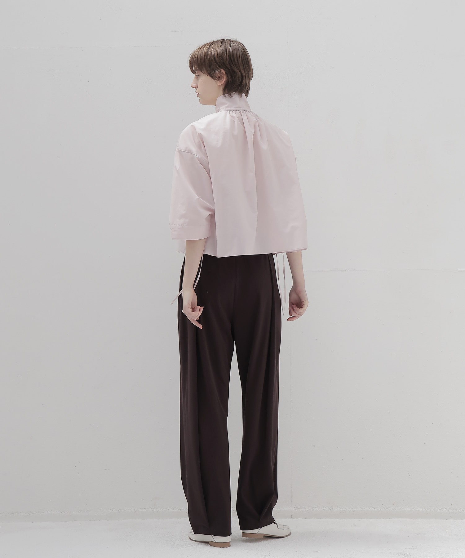 triacetate jersey carrot tuck pants