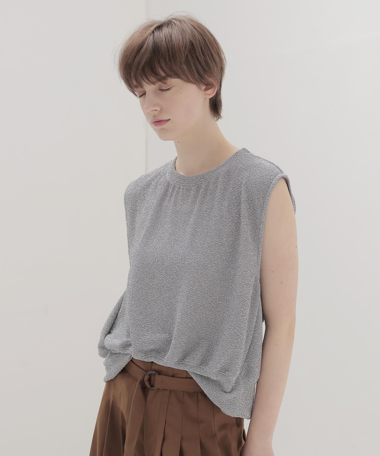shine knit jacquard loose tank