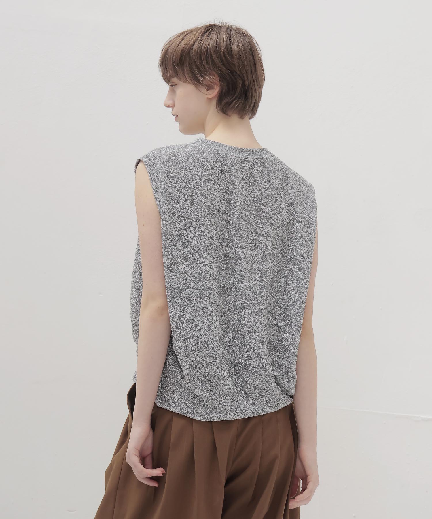 shine knit jacquard loose tank