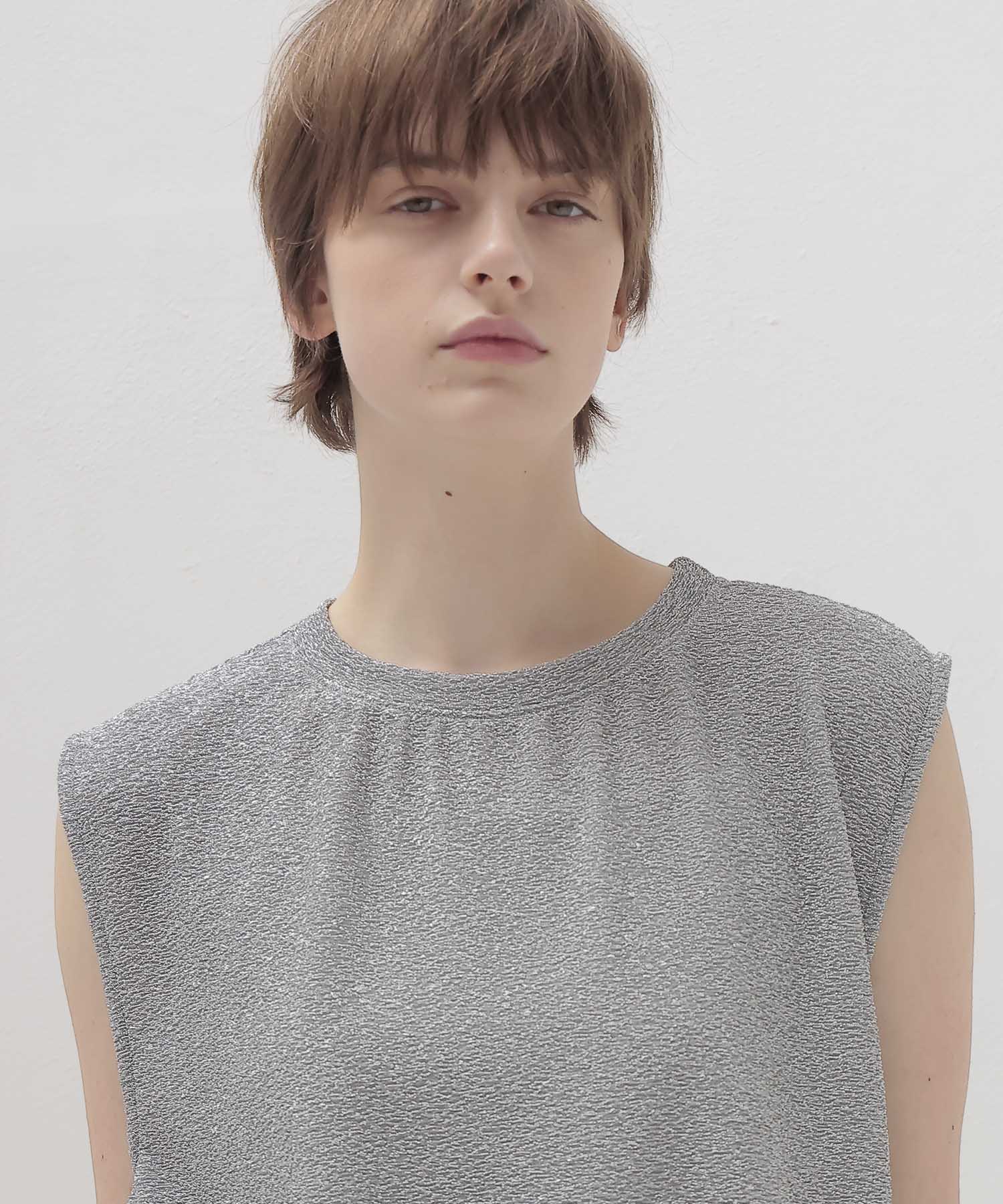 shine knit jacquard loose tank
