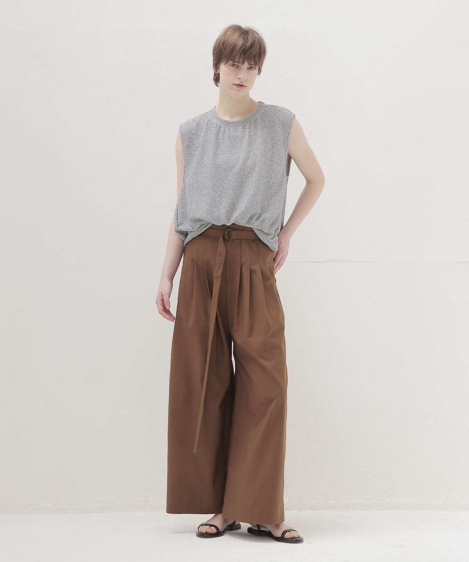 shine knit jacquard loose tank