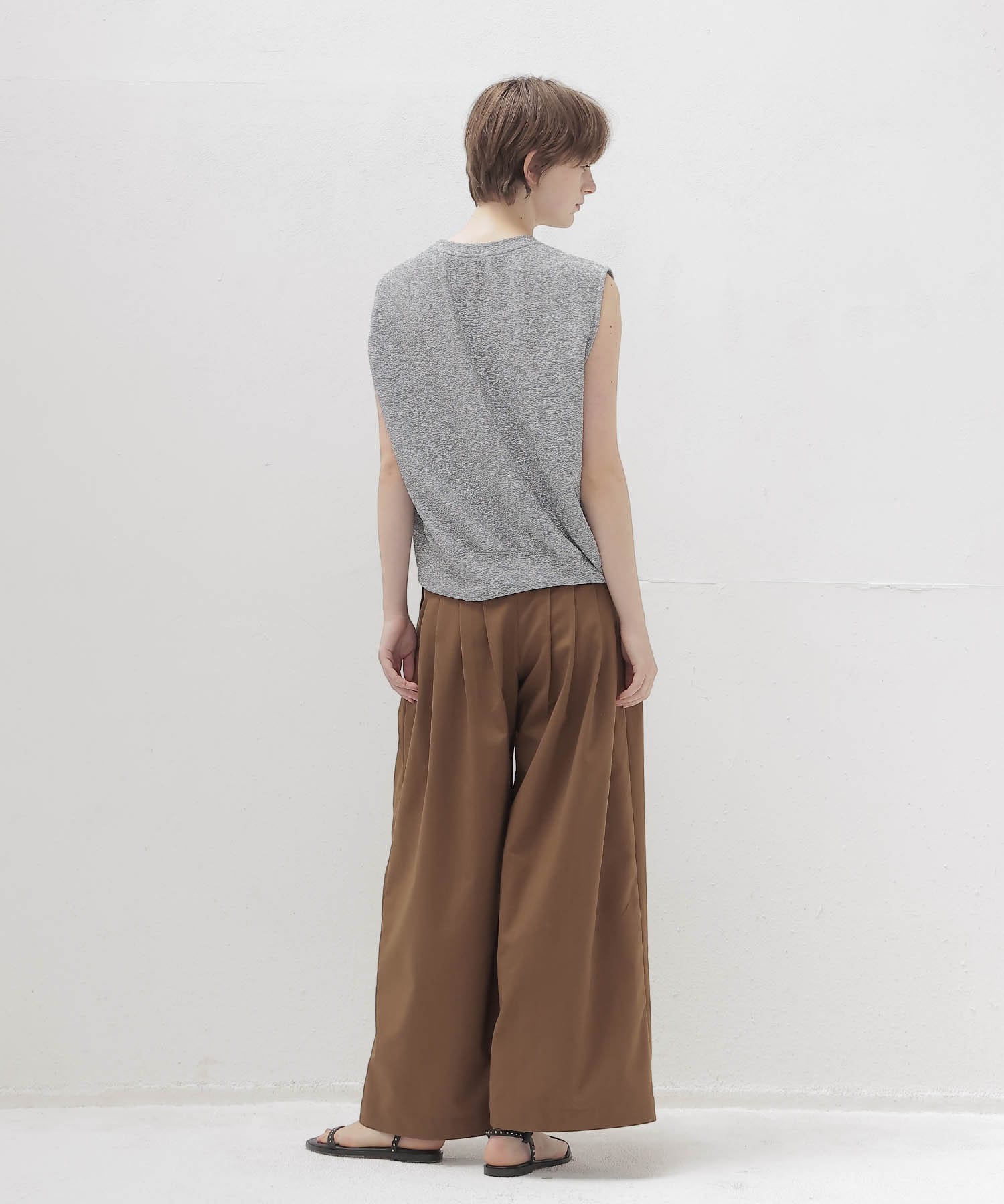 shine knit jacquard loose tank