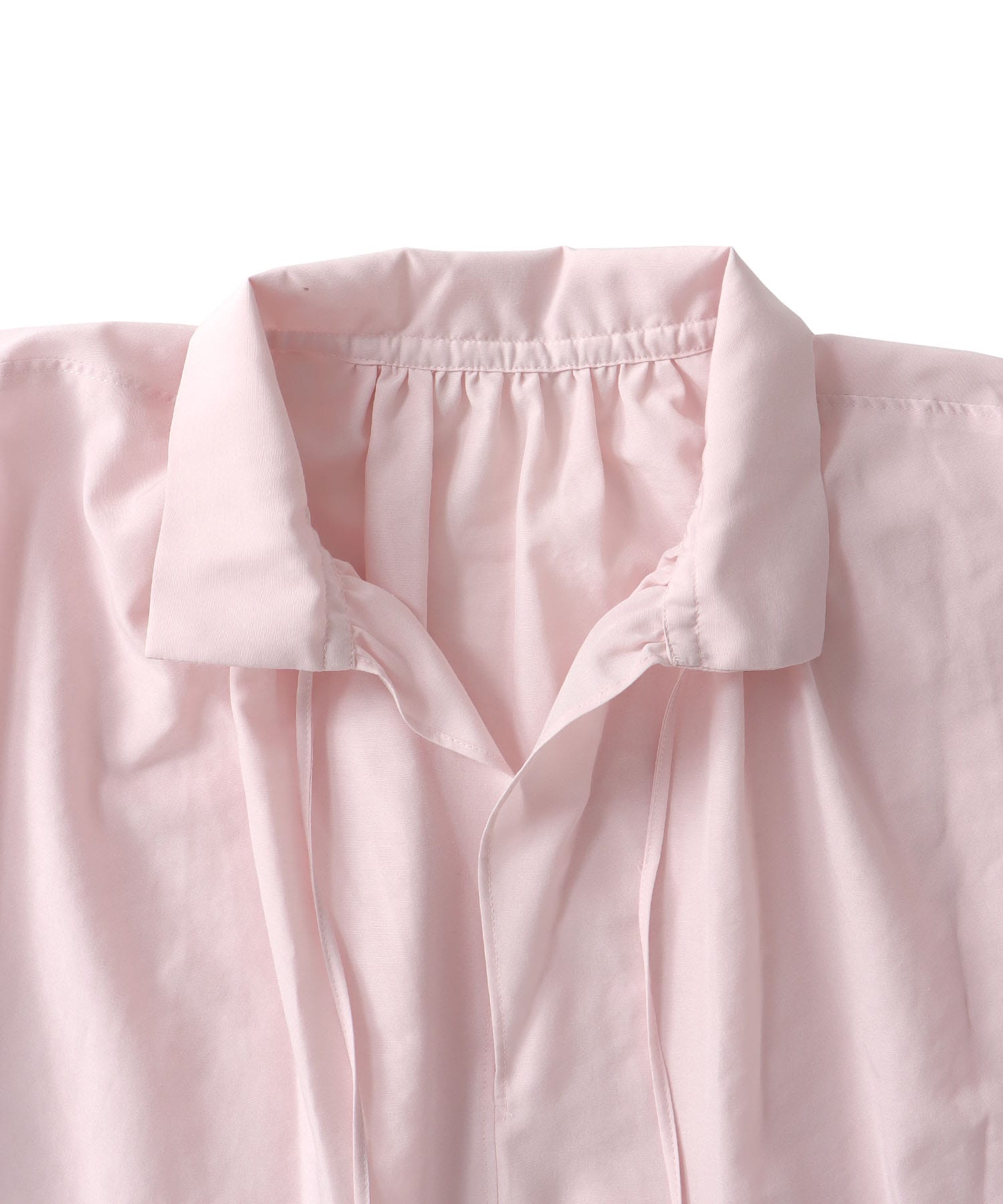 shirring half sleeve short shirt