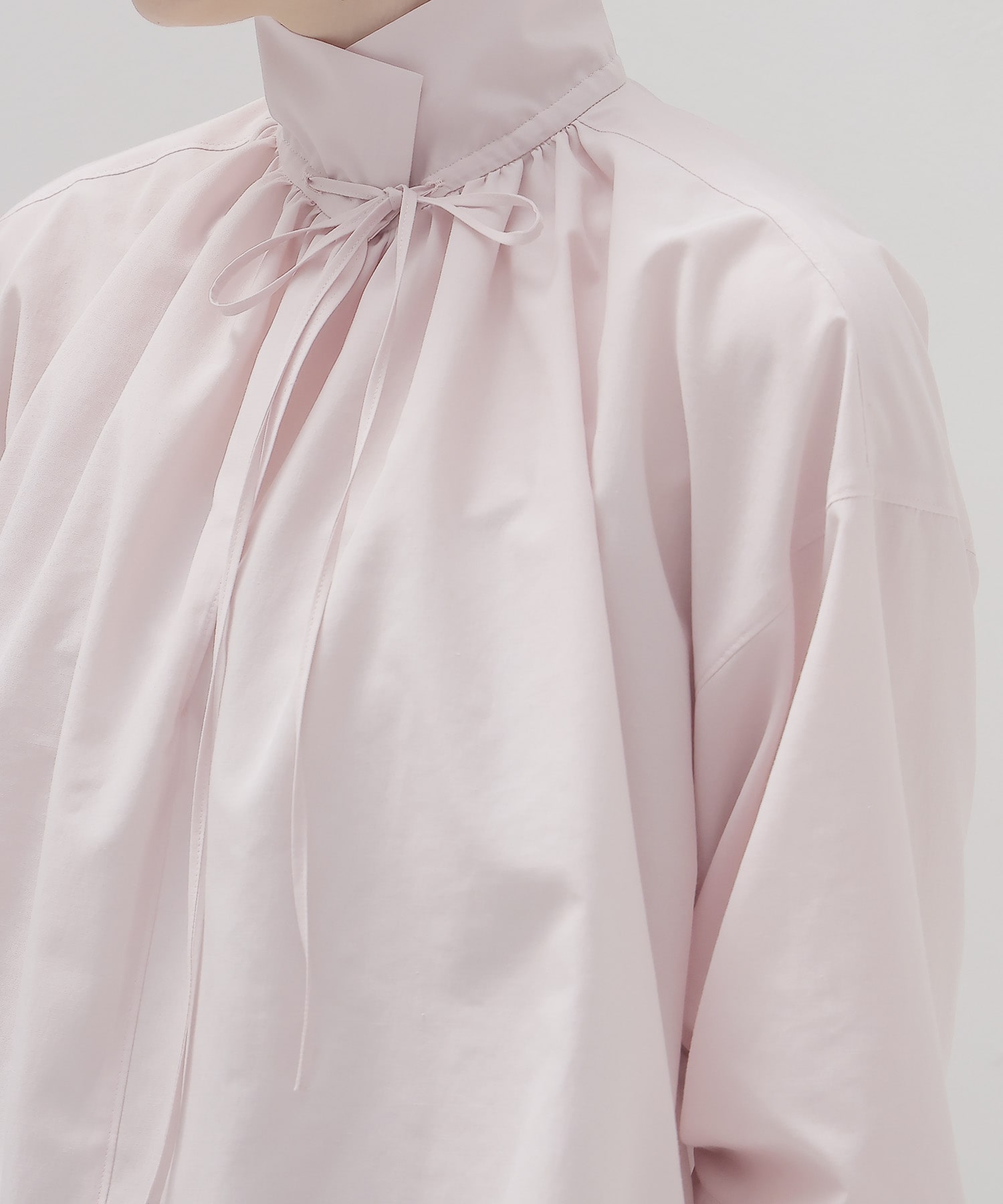 shirring half sleeve short shirt