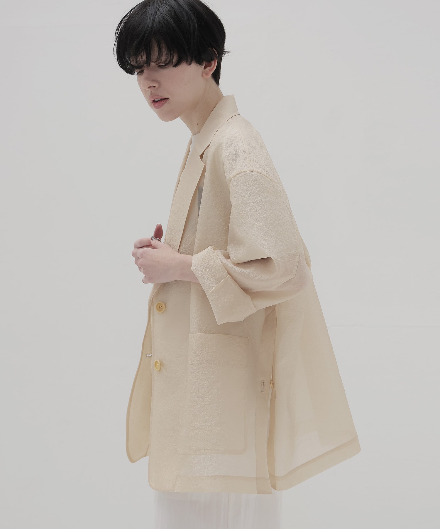 wrinkles organza big jacket