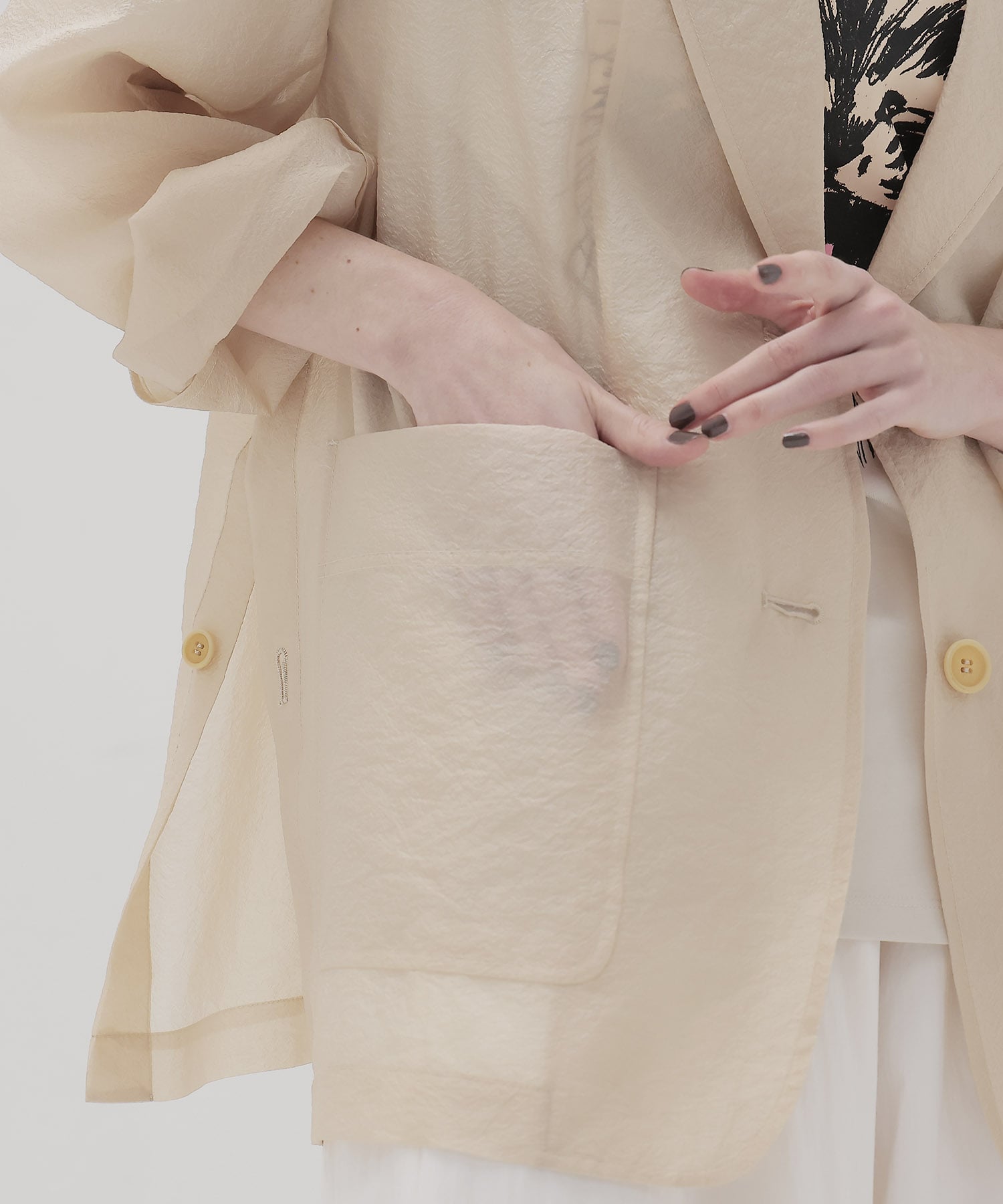 wrinkles organza big jacket