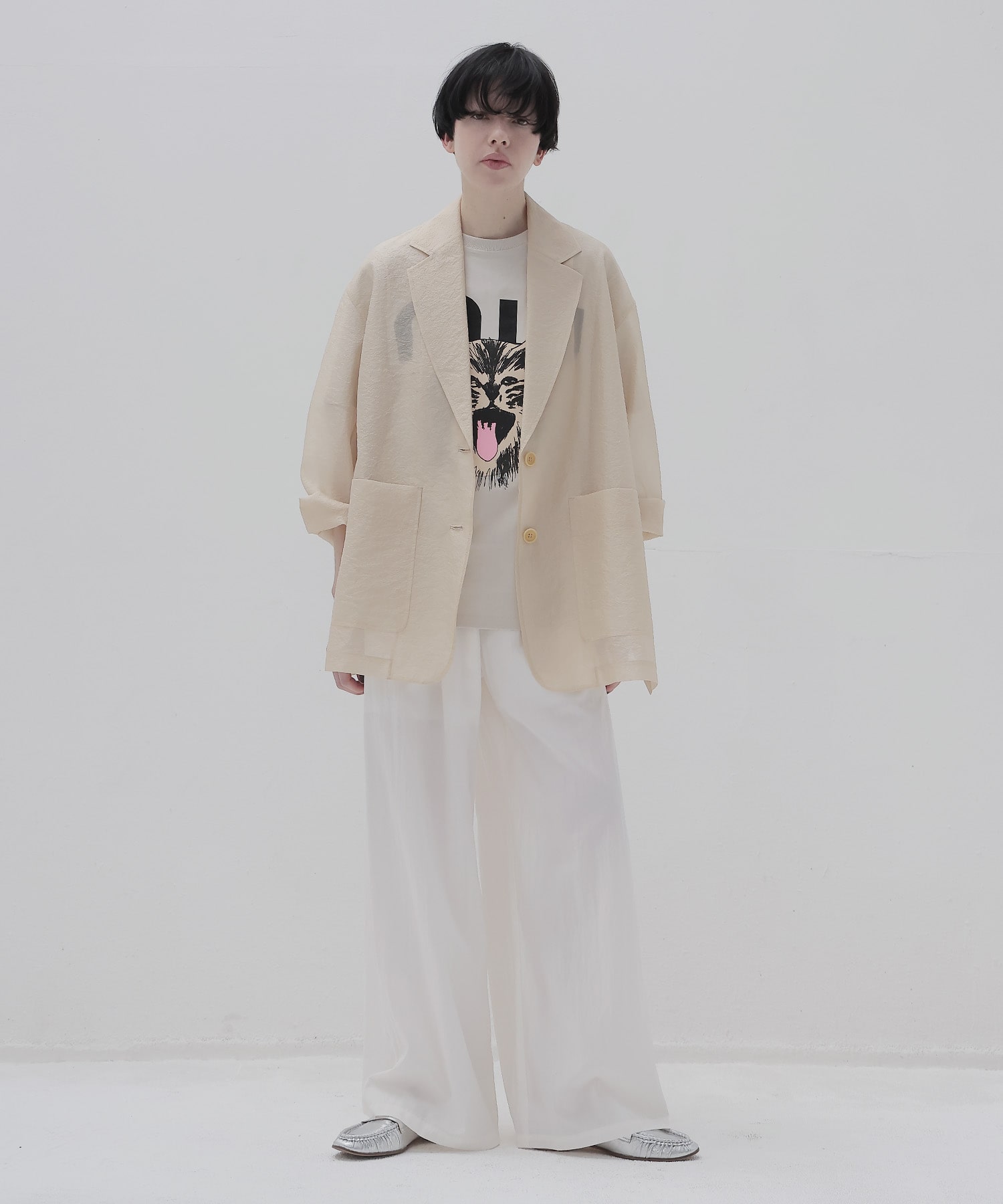wrinkles organza big jacket