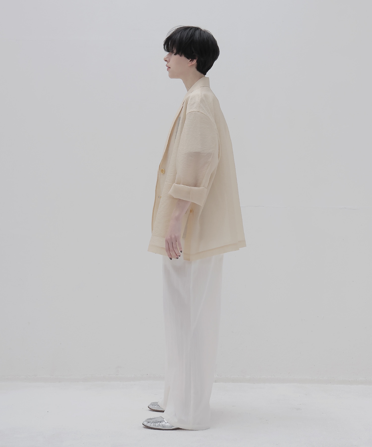 wrinkles organza big jacket