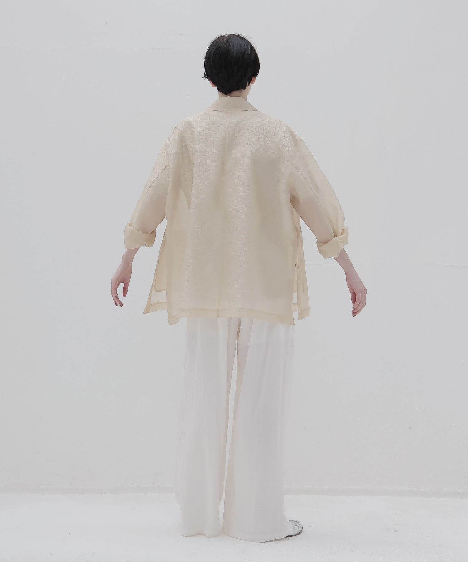 wrinkles organza big jacket