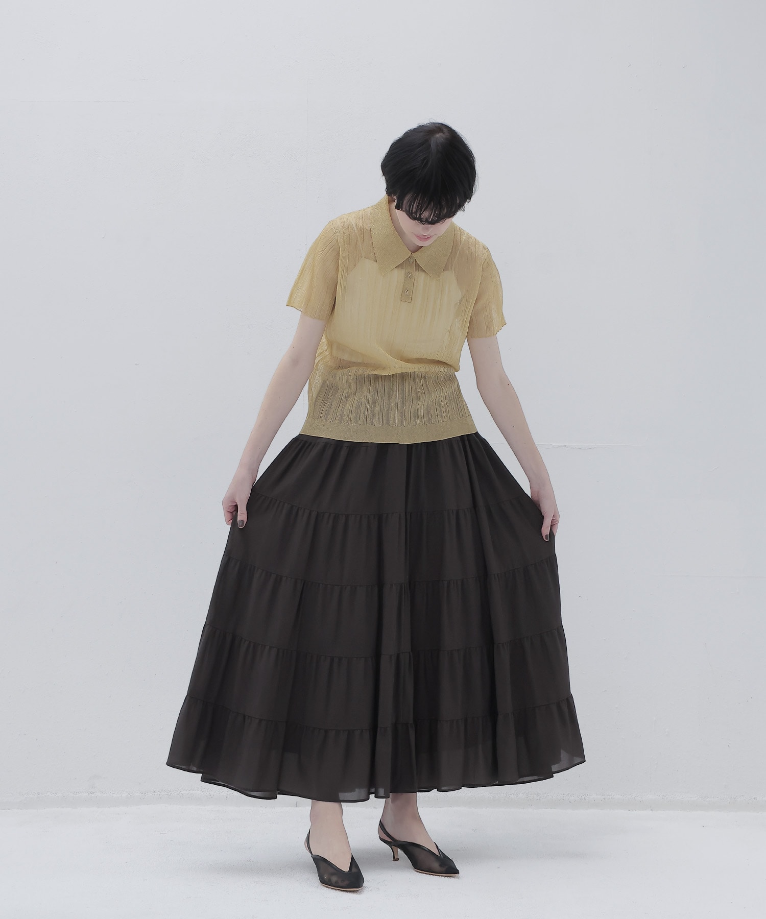 c/cu tiered skirt