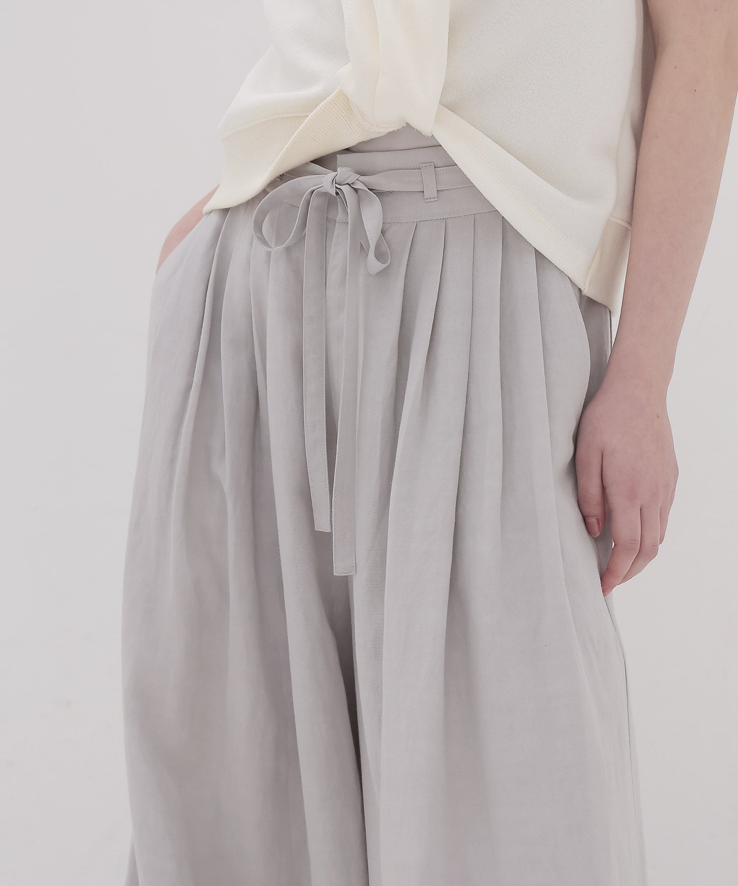 vis/li pleats tuck wide pants