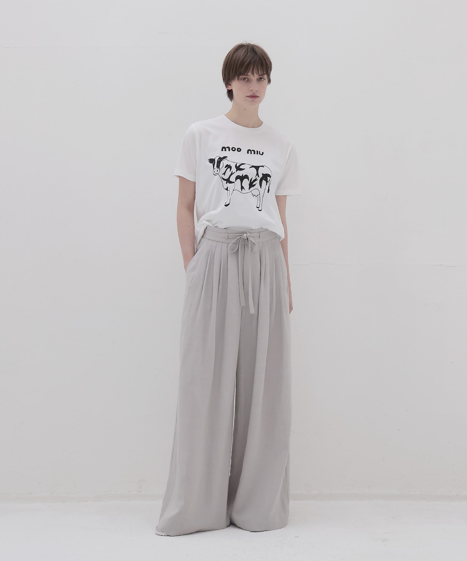 vis/li pleats tuck wide pants