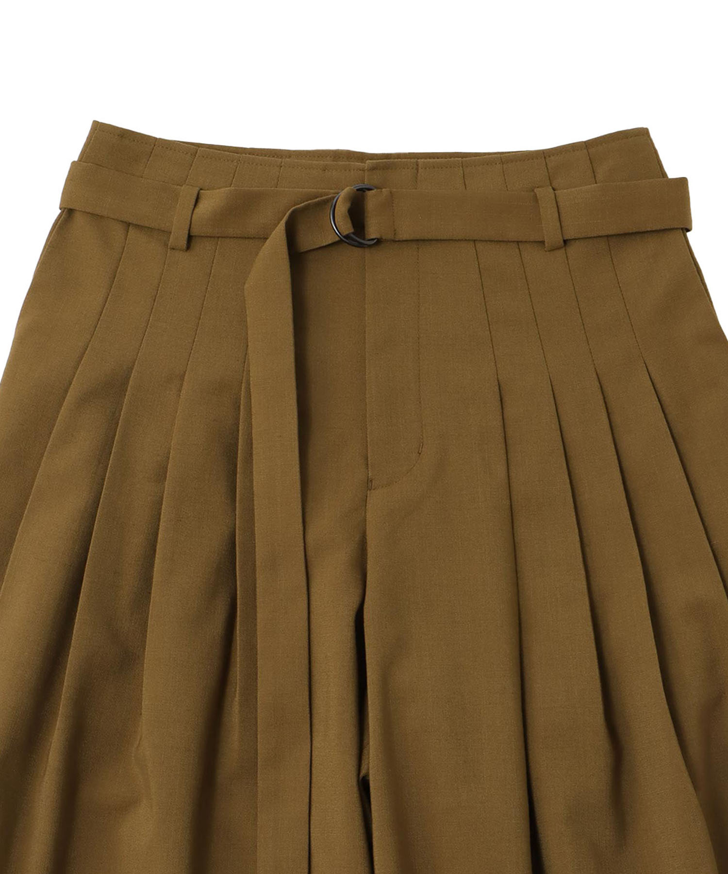 narrow belt tuck wide pants