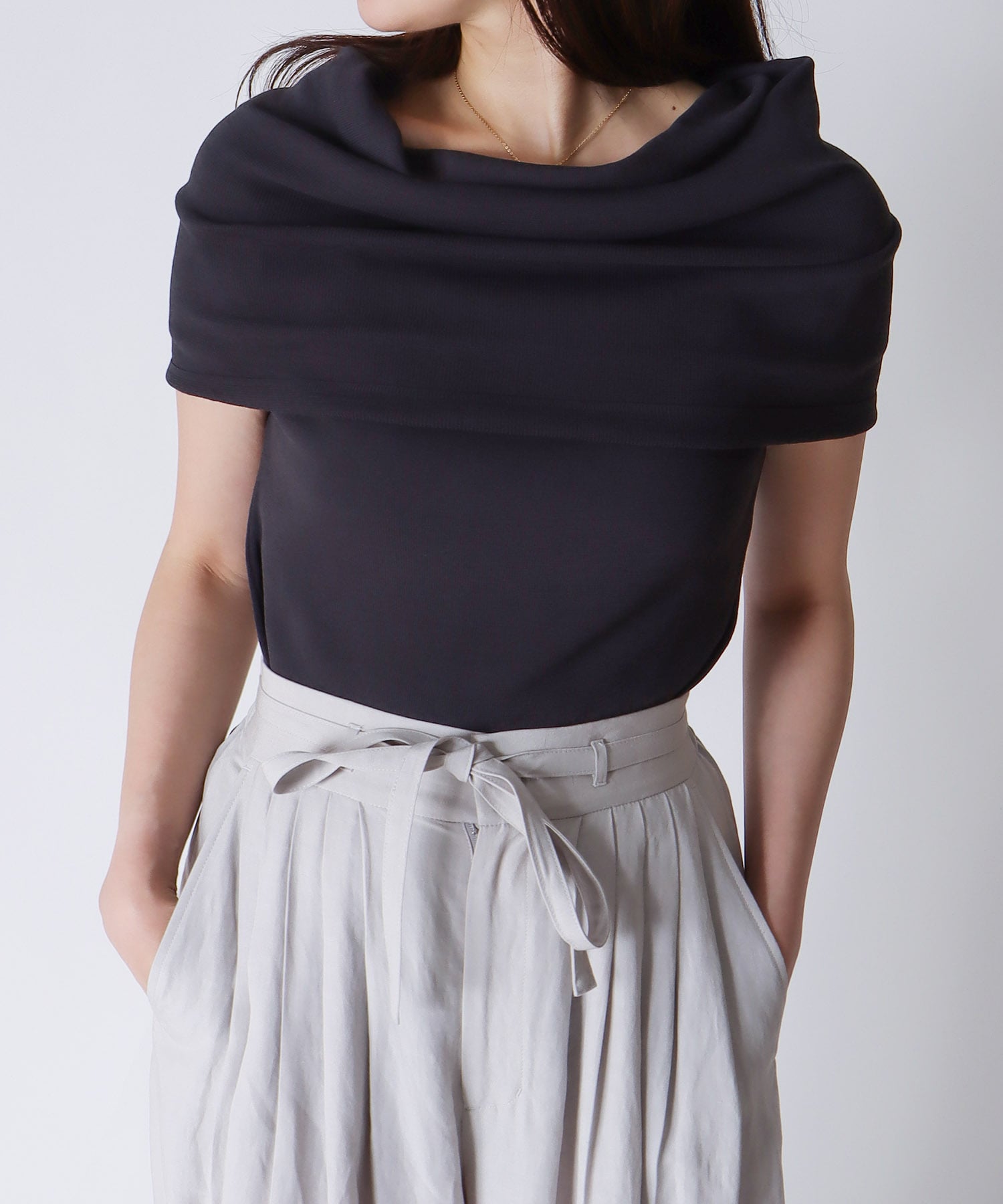 big offshoulder short sleeve pull