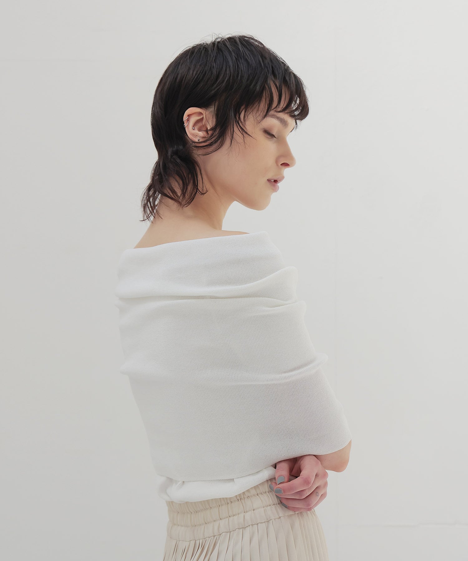big offshoulder short sleeve pull