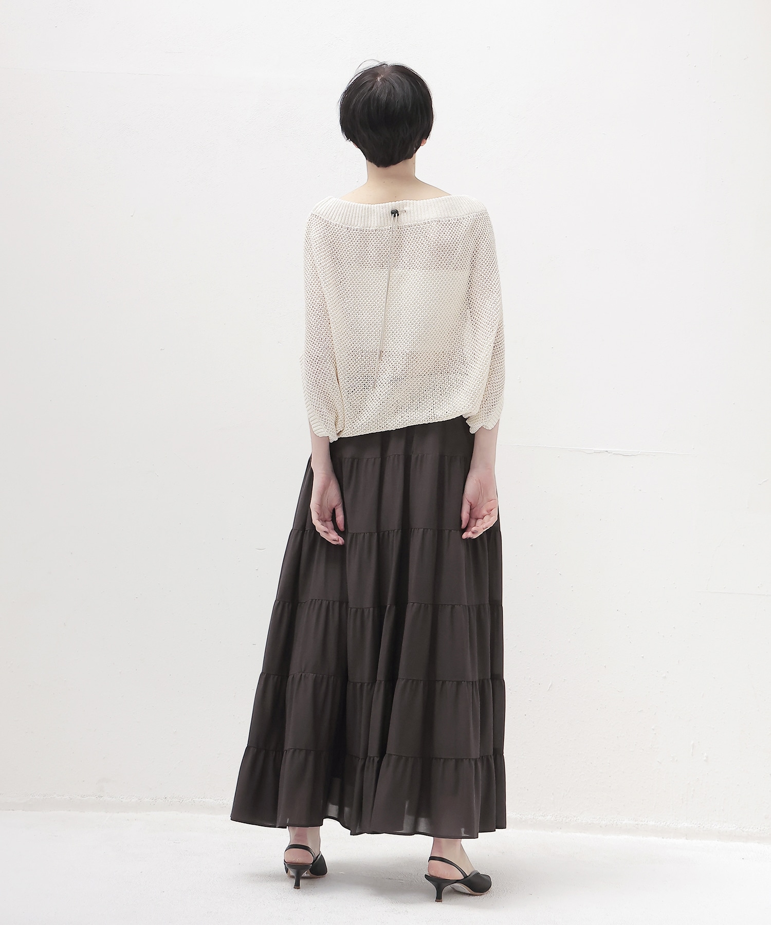 paper yarn 2way dolman pullover