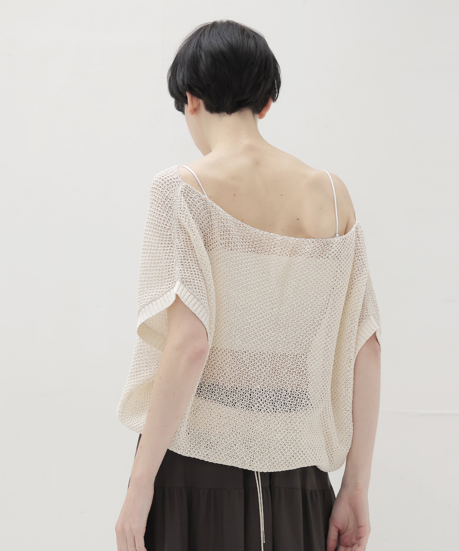 paper yarn 2way dolman pullover