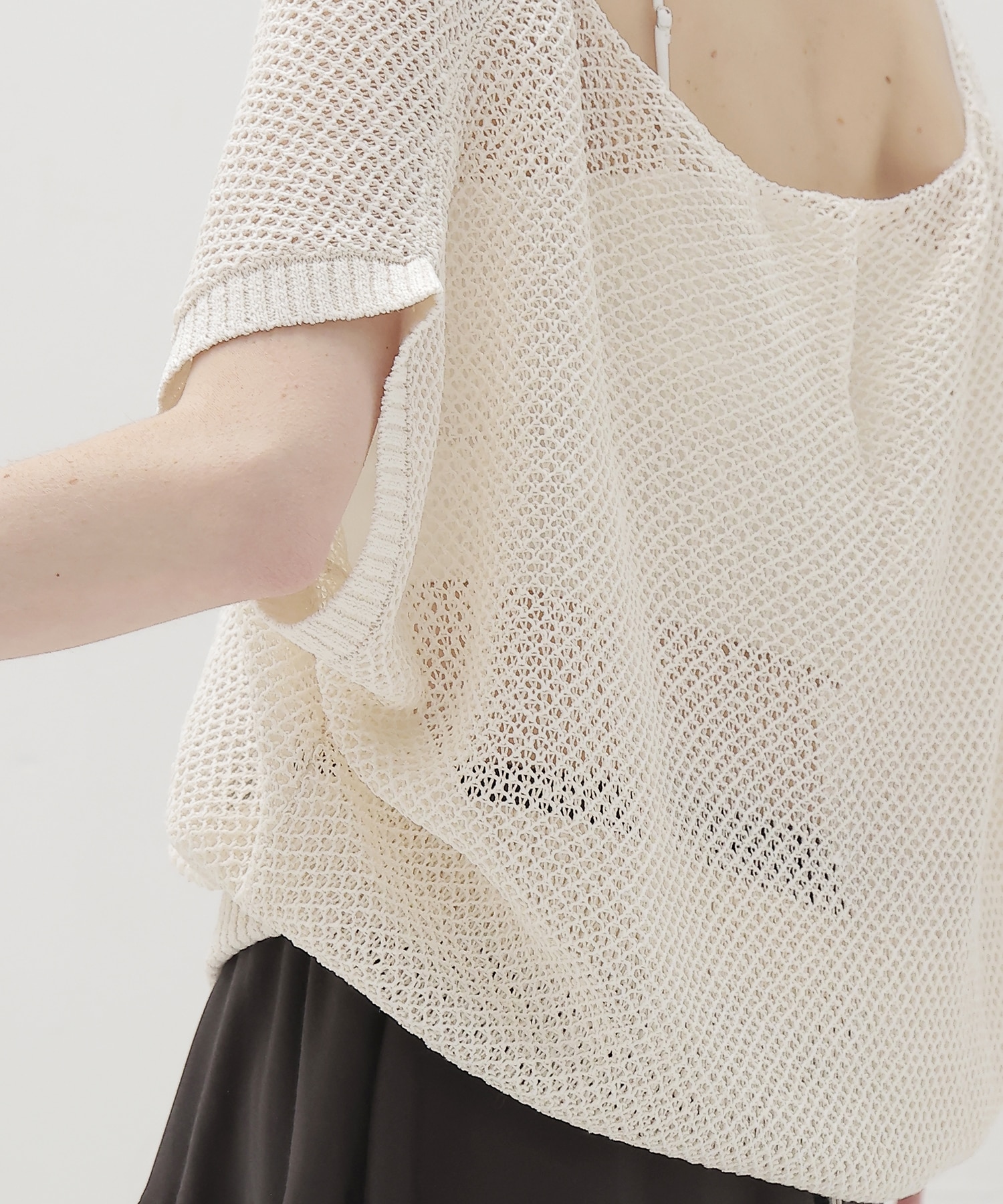 paper yarn 2way dolman pullover